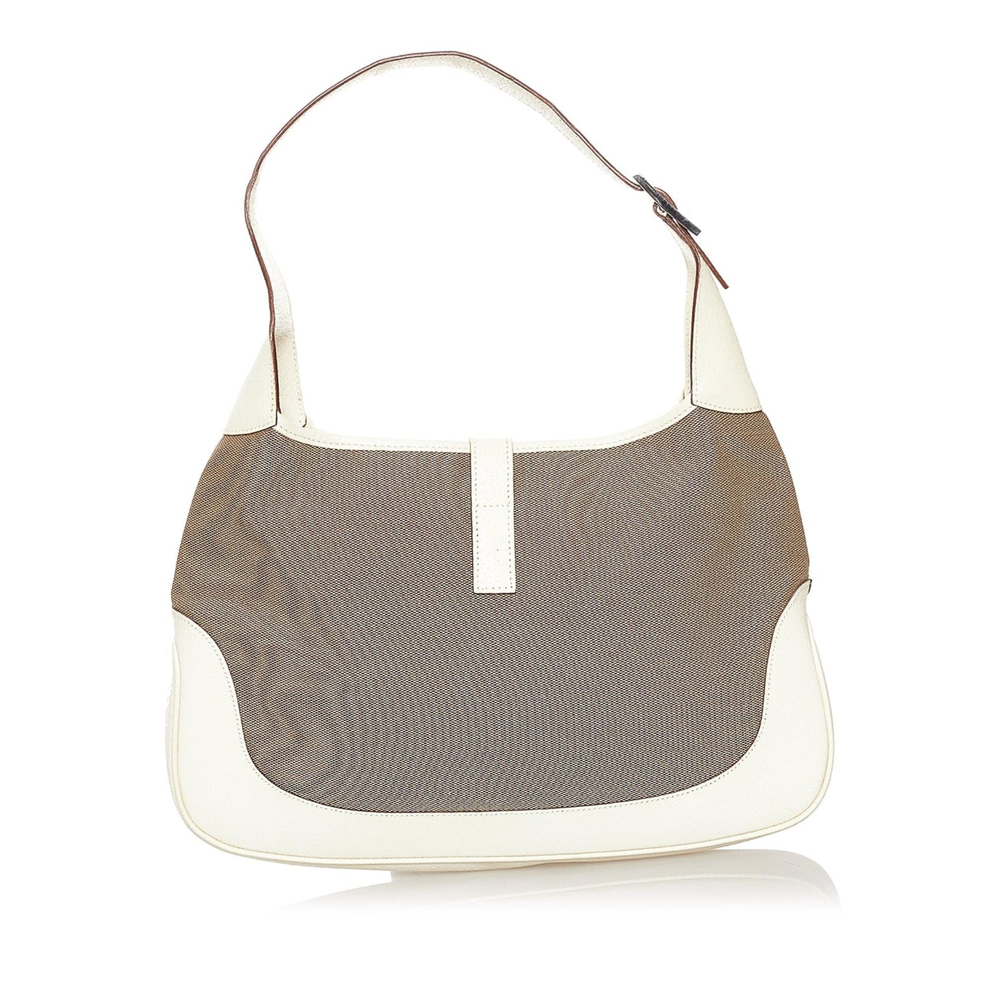 Gucci Jackie SHG Canvas White Brown Shoulder Bag