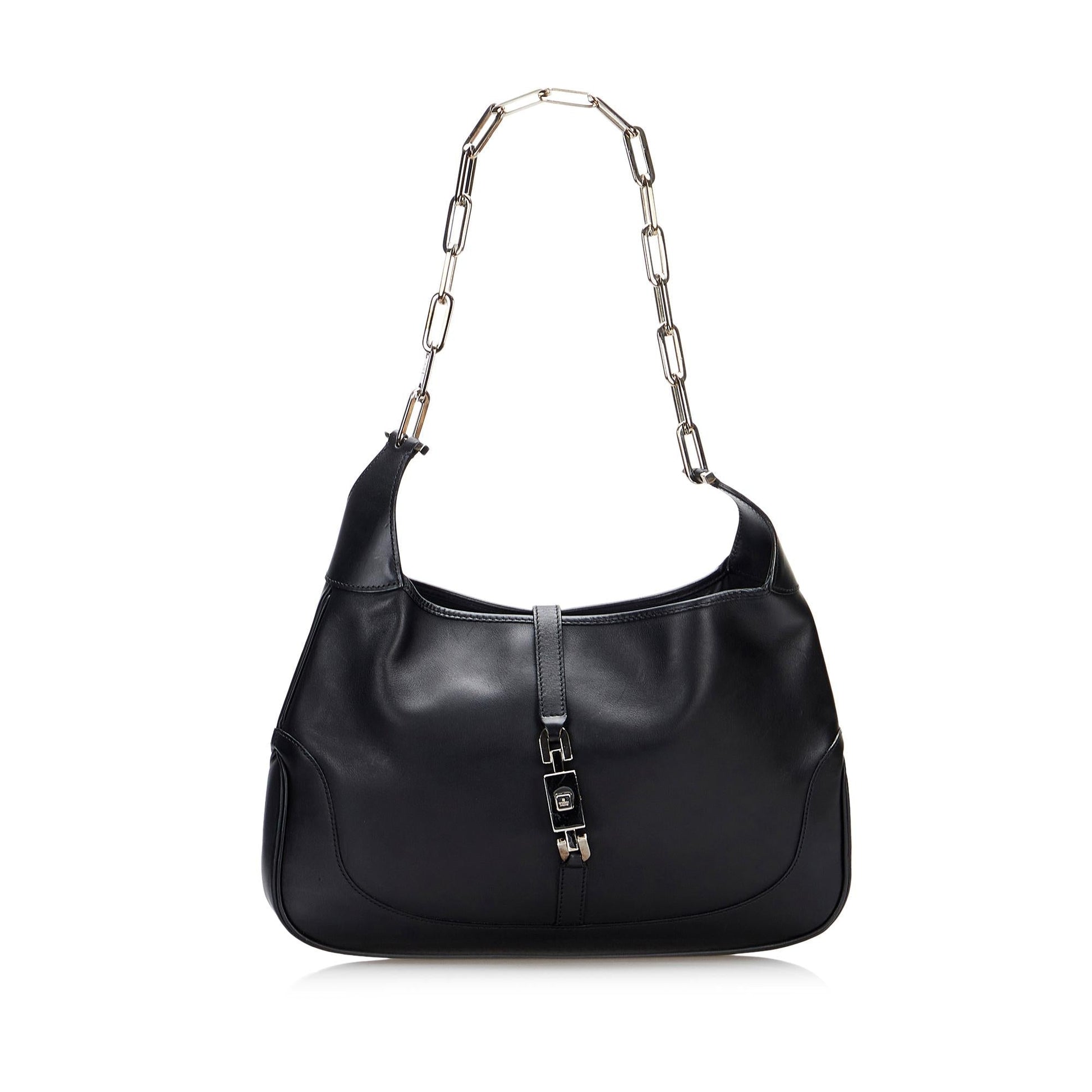 Gucci Jackie SHG-KkZfgV Calf Black Chain Shoulder Bag