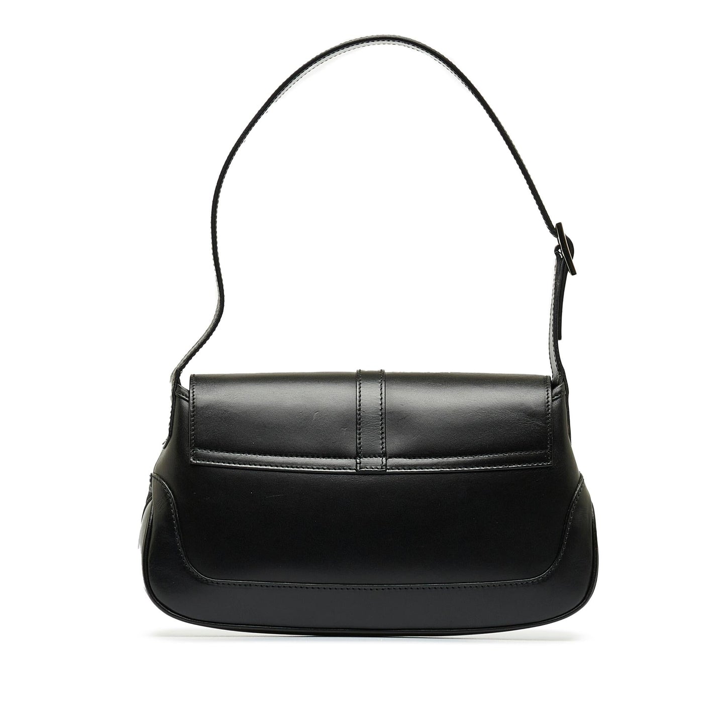 Gucci Jackie SHG-swd8OI Calf Black Flap Shoulder Bag