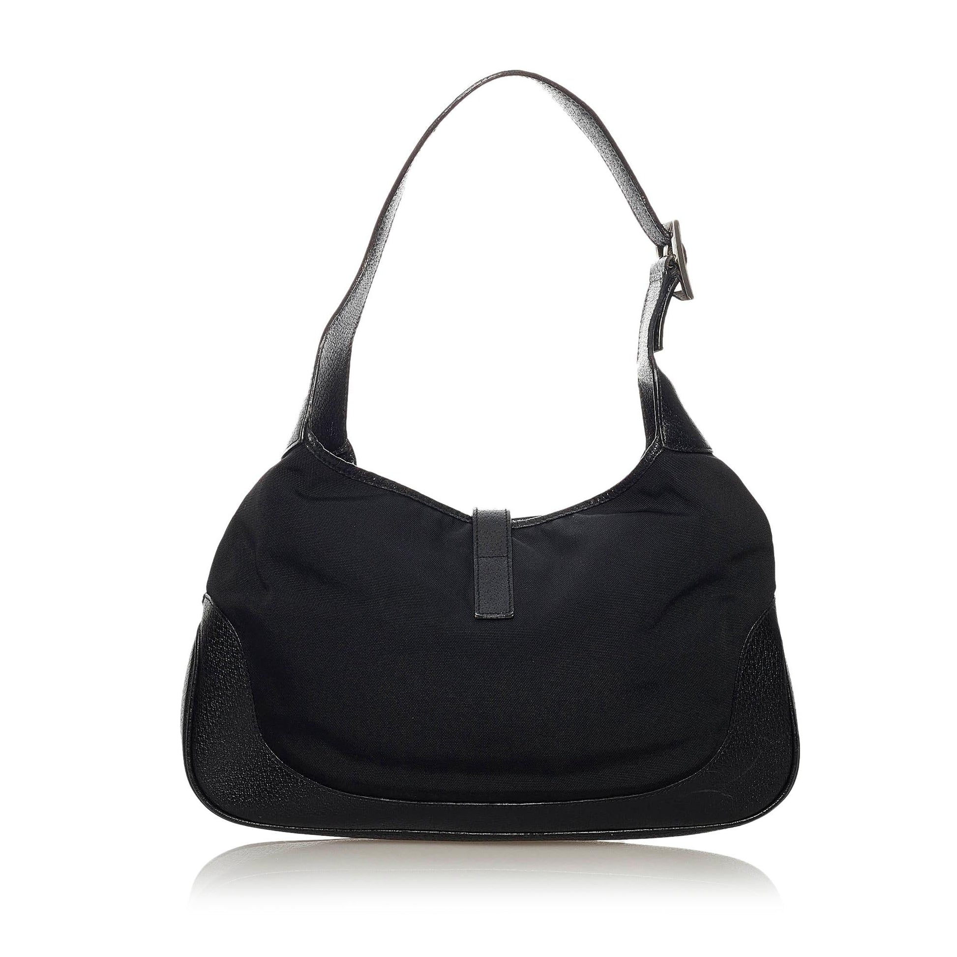 Gucci Jackie SHG Nylon Calf Black Shoulder Bag Bag Shg