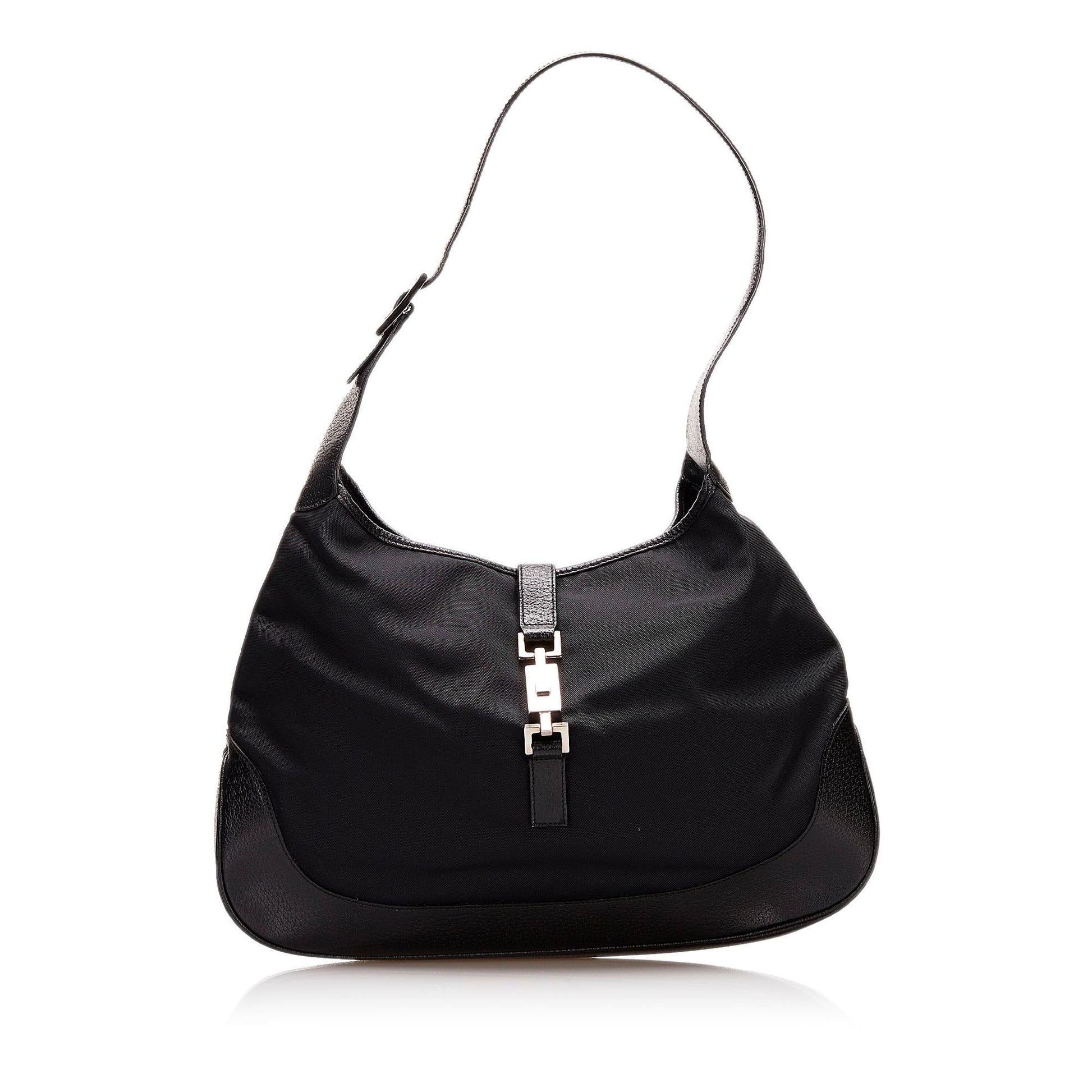 Gucci Jackie SHG Nylon Black Shoulder Bag