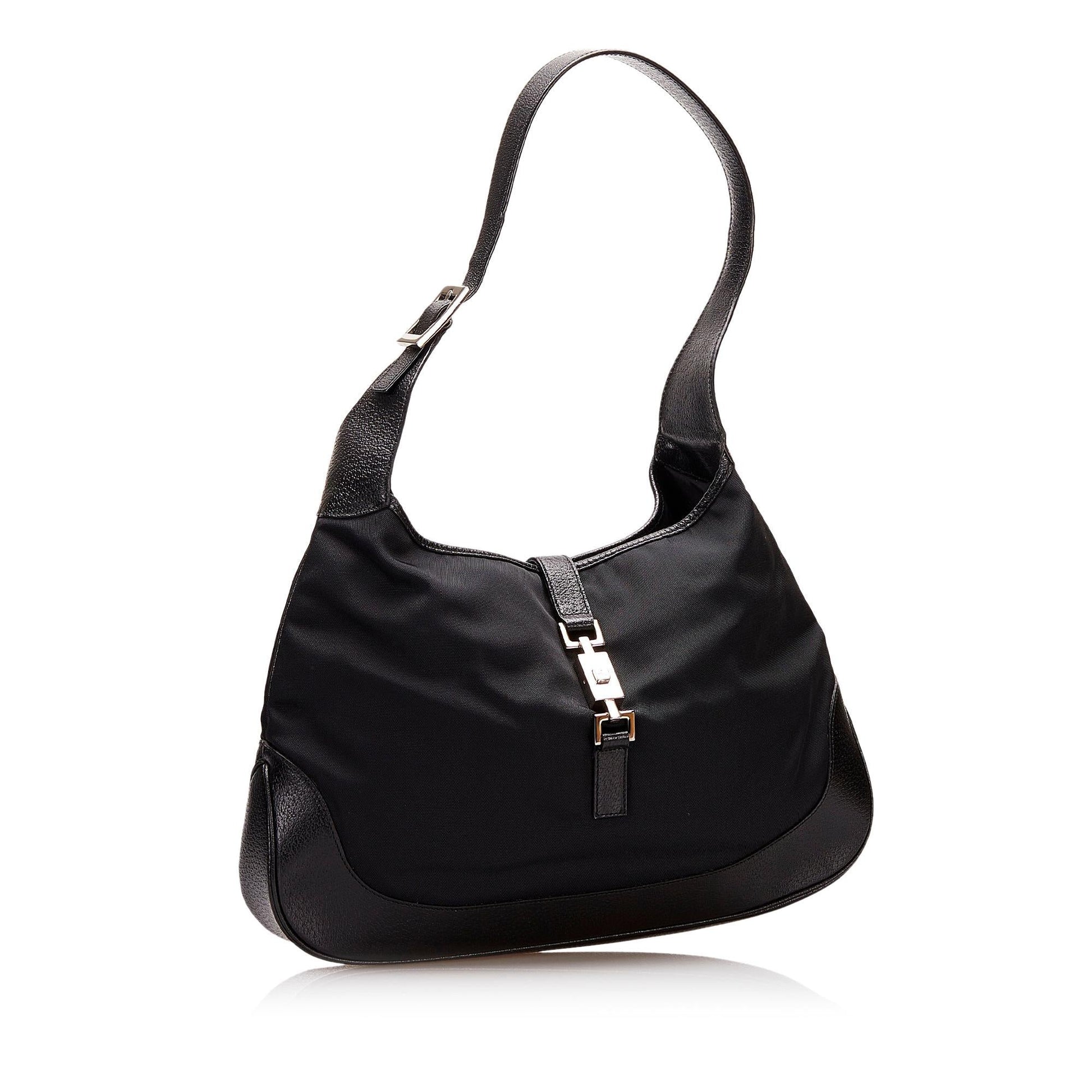 Gucci Jackie SHG Nylon Black Shoulder Bag