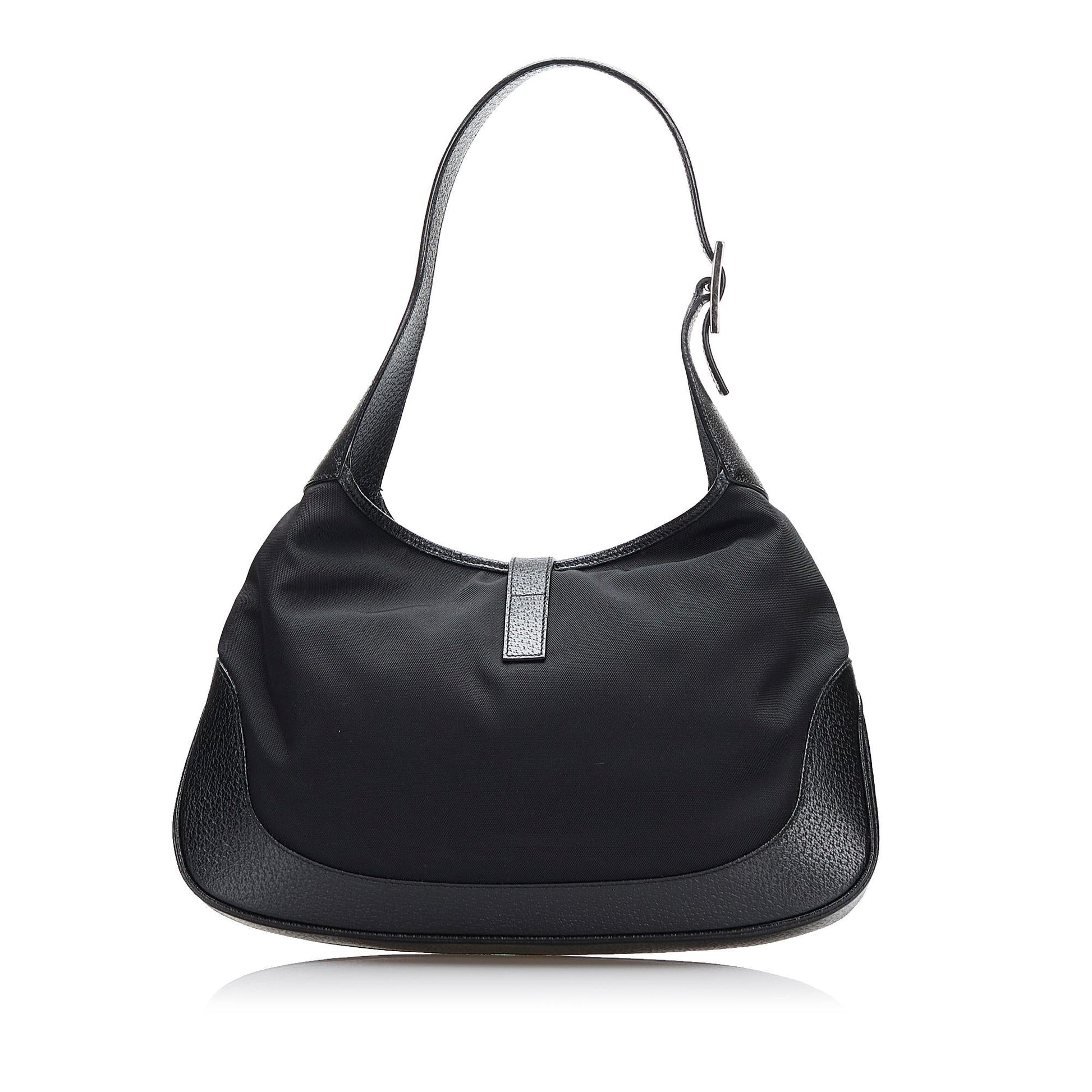 Gucci Jackie SHG-HRXgdz Nylon Calf Black Shoulder Bag