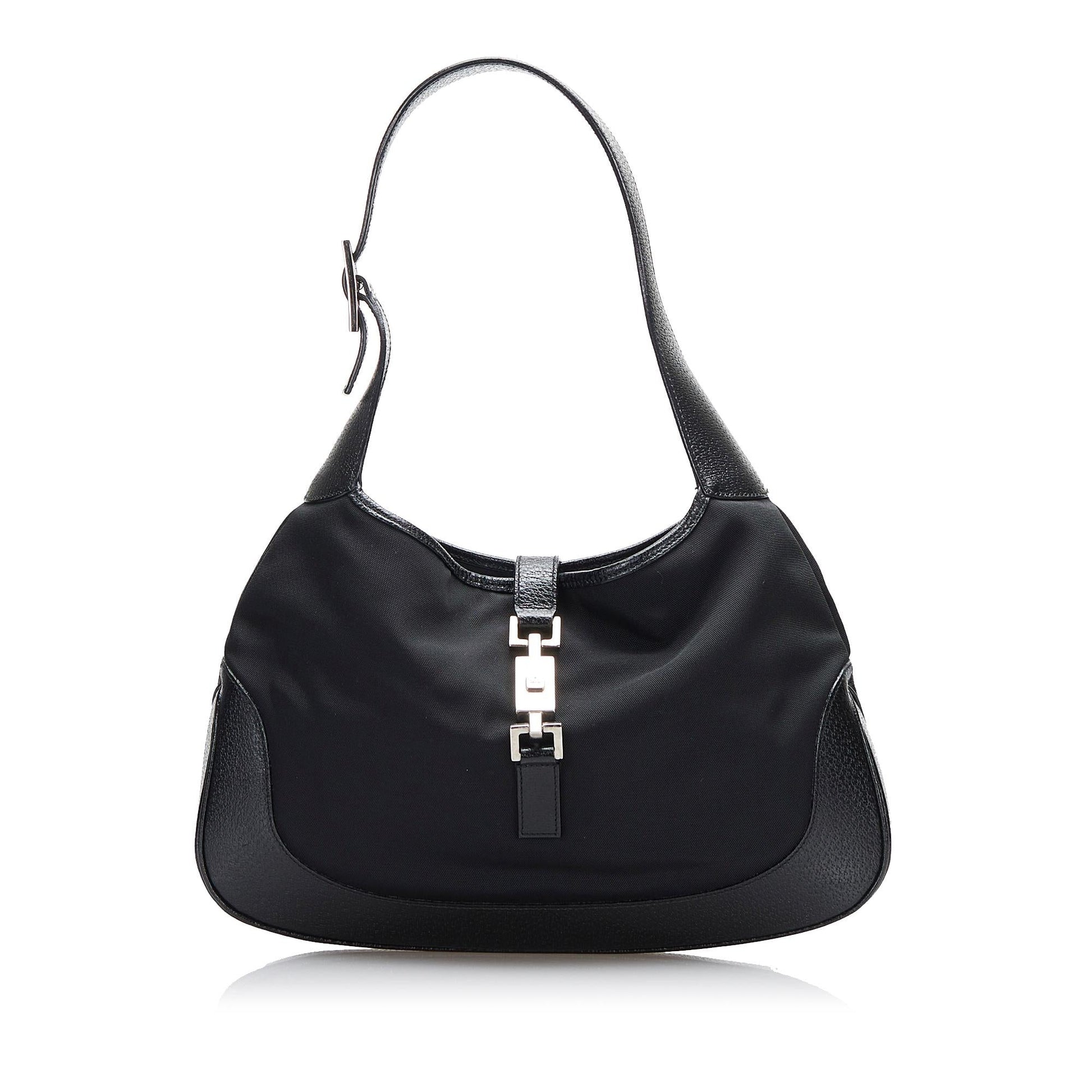 Gucci Jackie SHG-HRXgdz Nylon Calf Black Shoulder Bag