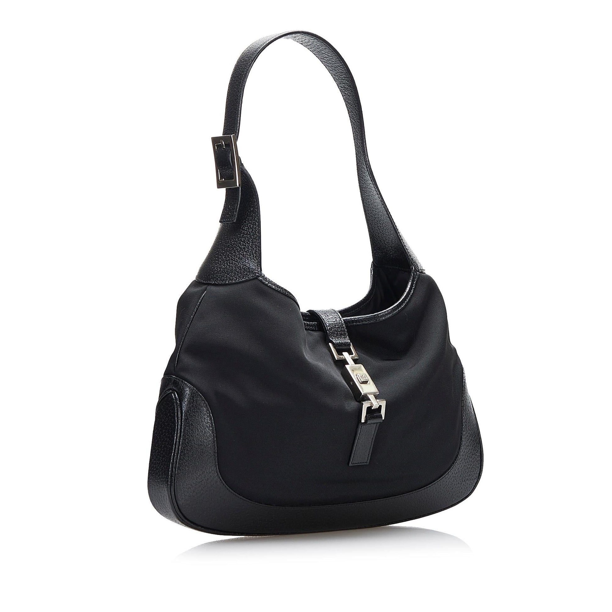 Gucci Jackie SHG-HRXgdz Nylon Calf Black Shoulder Bag