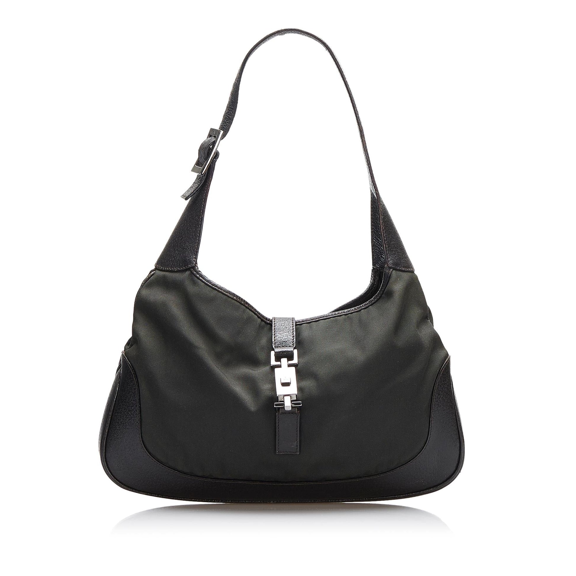 Gucci Jackie SHG-PBkNDZ Nylon Calf Black Shoulder Bag