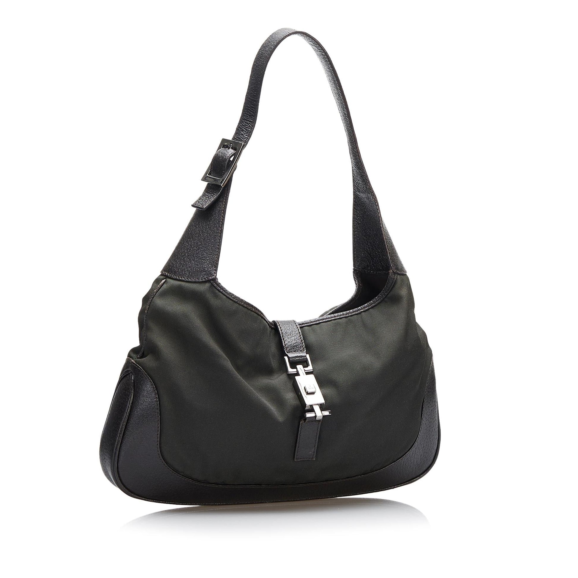 Gucci Jackie SHG-PBkNDZ Nylon Calf Black Shoulder Bag