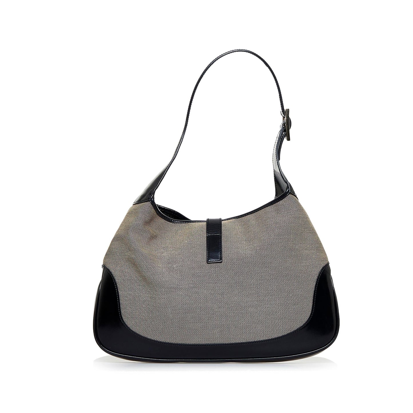 Gucci Jackie SHG-ZHyudu Canvas Calf Black Brown Shoulder Bag