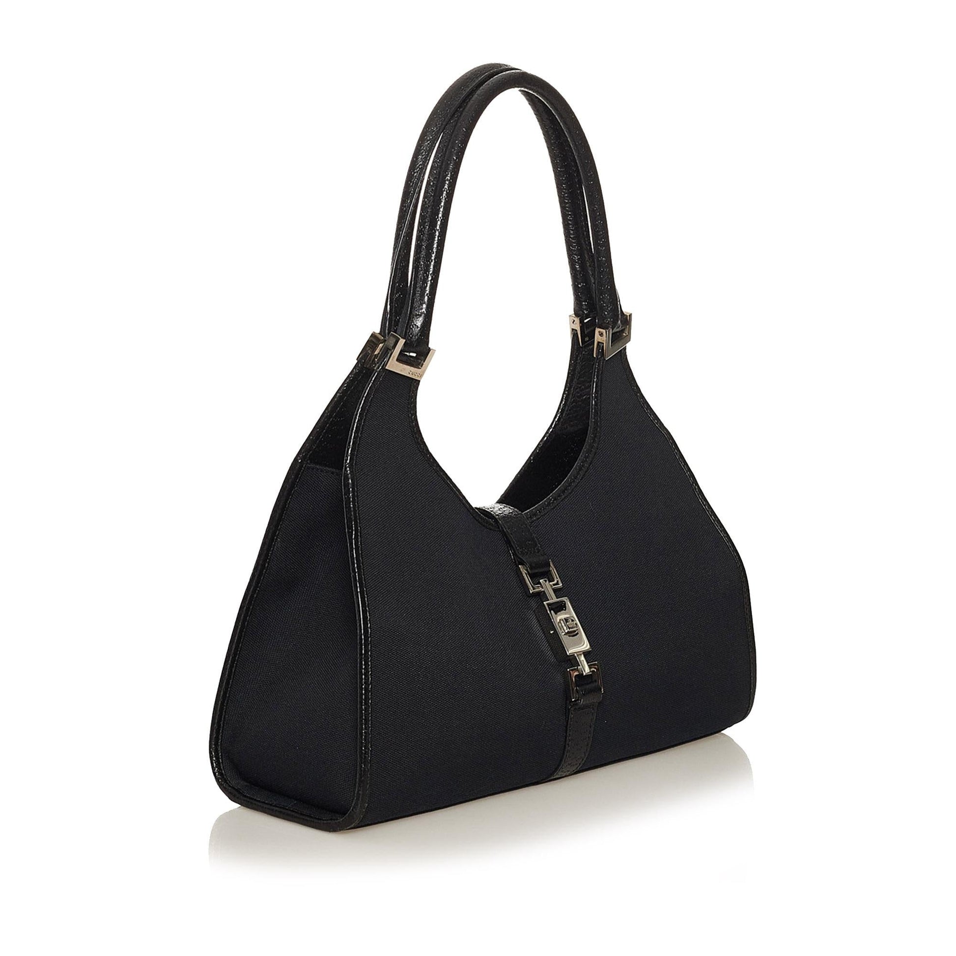Gucci Jackie SHG Canvas Black Shoulder Bag