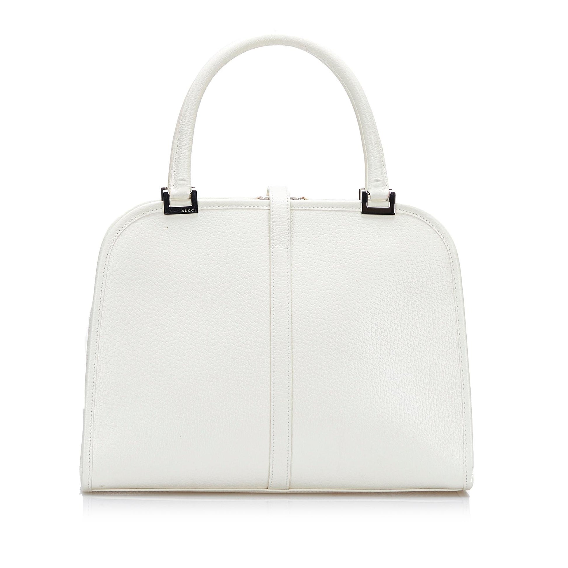 Gucci Jackie SHG-1AyPBz Calf White Satchel Bag