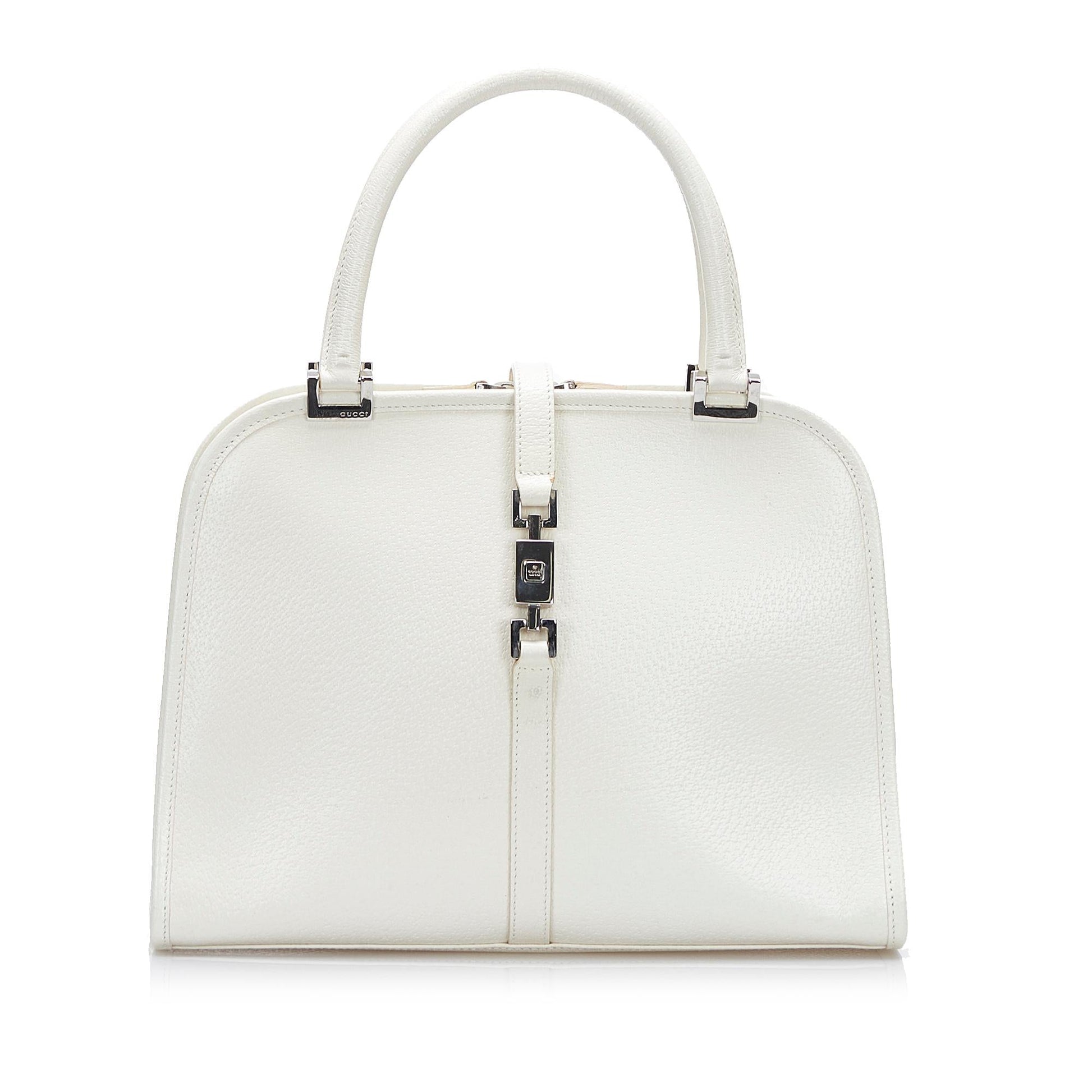 Gucci Jackie SHG-1AyPBz Calf White Satchel Bag