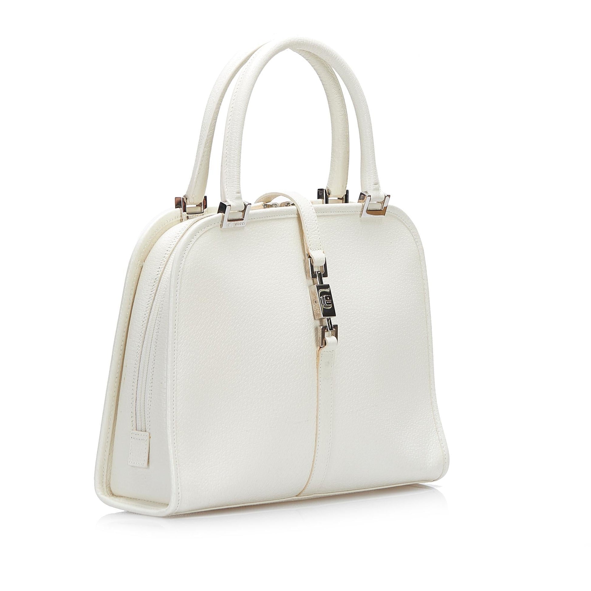 Gucci Jackie SHG-1AyPBz Calf White Satchel Bag