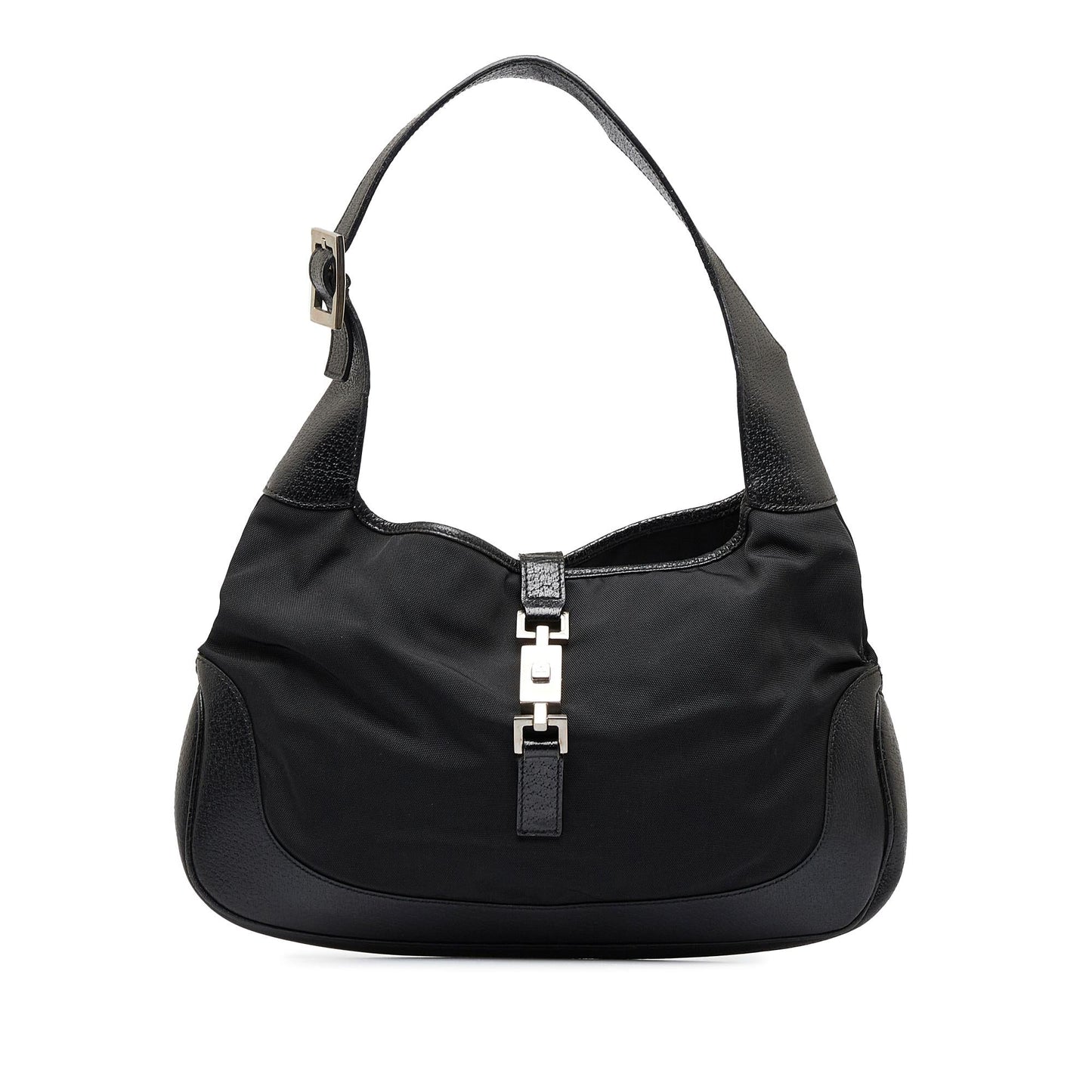 Gucci Jackie SHG-mMyQY3 Canvas Calf Black Shoulder Bag