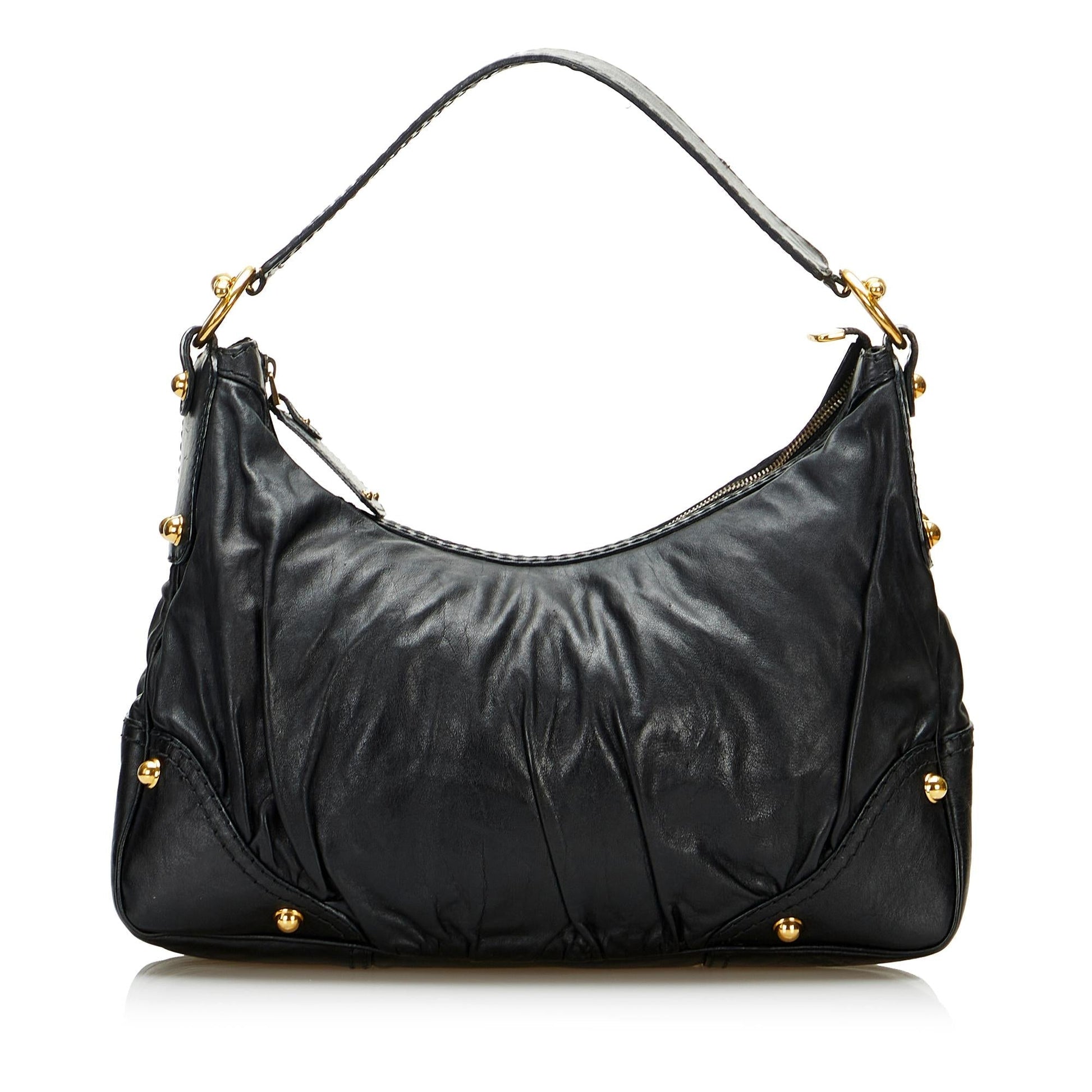 Gucci Jockey SHG-14S49N Calf Black Shoulder Bag