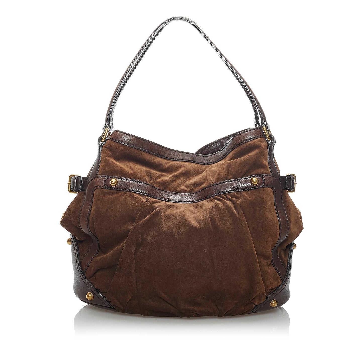 Gucci Jockey SHG Leather Suede Brown Shoulder Bag