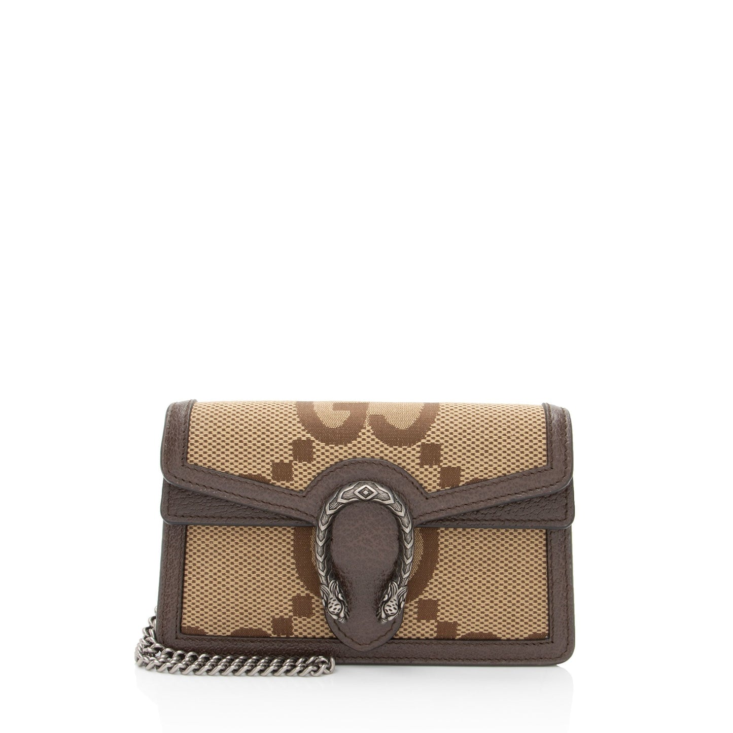 Gucci Jumbo GG Dionysus Leather Canvas Brown Mini Crossbody Bag