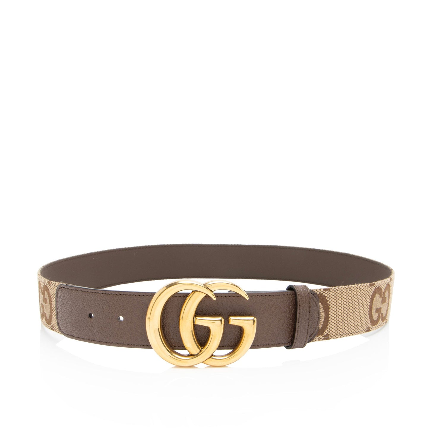 Gucci Jumbo GG Marmont Belt Leather Canvas Brown Accessory