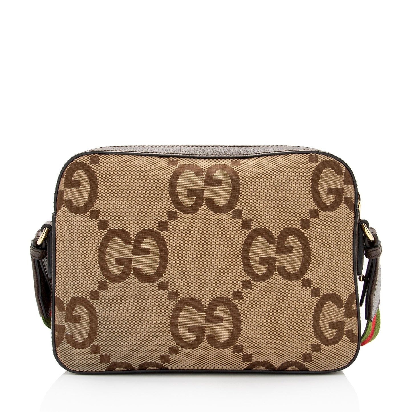 Gucci Jumbo GG Messenger SHF-UveRhC Leather Canvas Nylon Brown Shoulder Bag