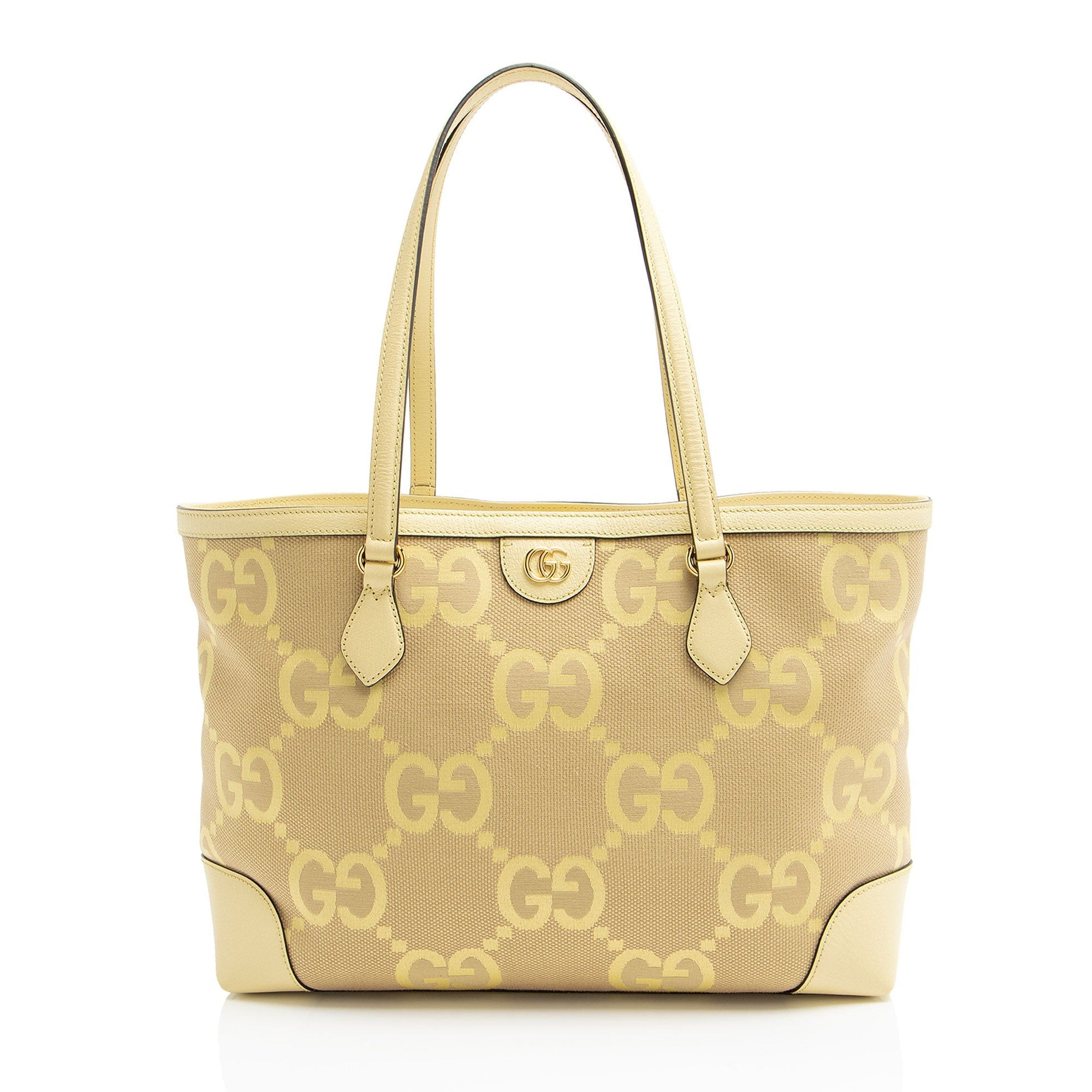 Gucci Jumbo GG Ophidia Shopping Leather Canvas Nylon Medium Tote Bag