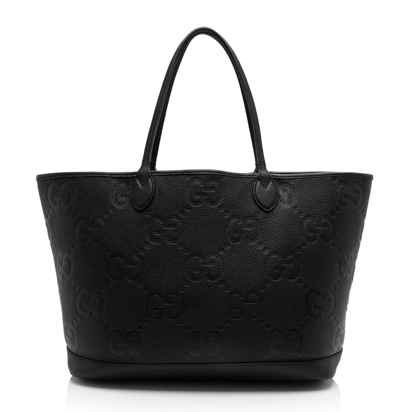 Gucci Jumbo GG SHF-LAljvZ Leather Black Large Tote Bag