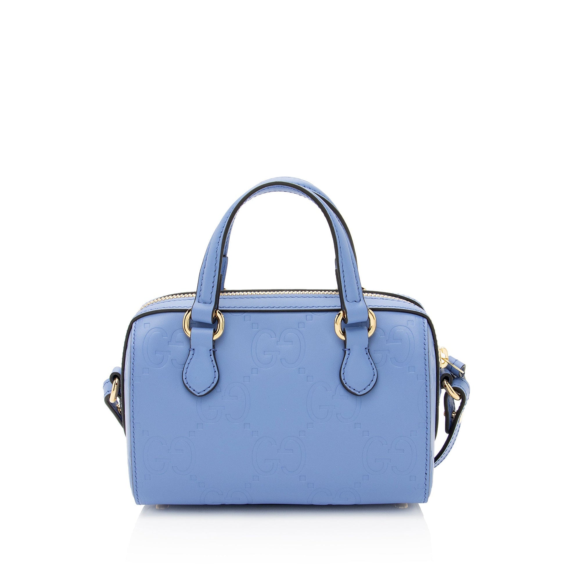 Gucci Jumbo GG Leather Blue Mini Satchel Bag