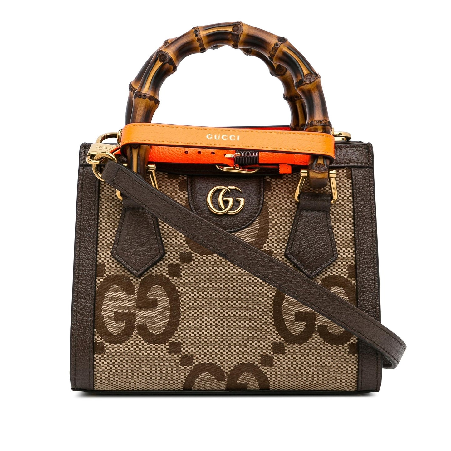 Gucci Jumbo GG Diana Bamboo SHG-19Kin2 Canvas Brown Mini Satchel Bag