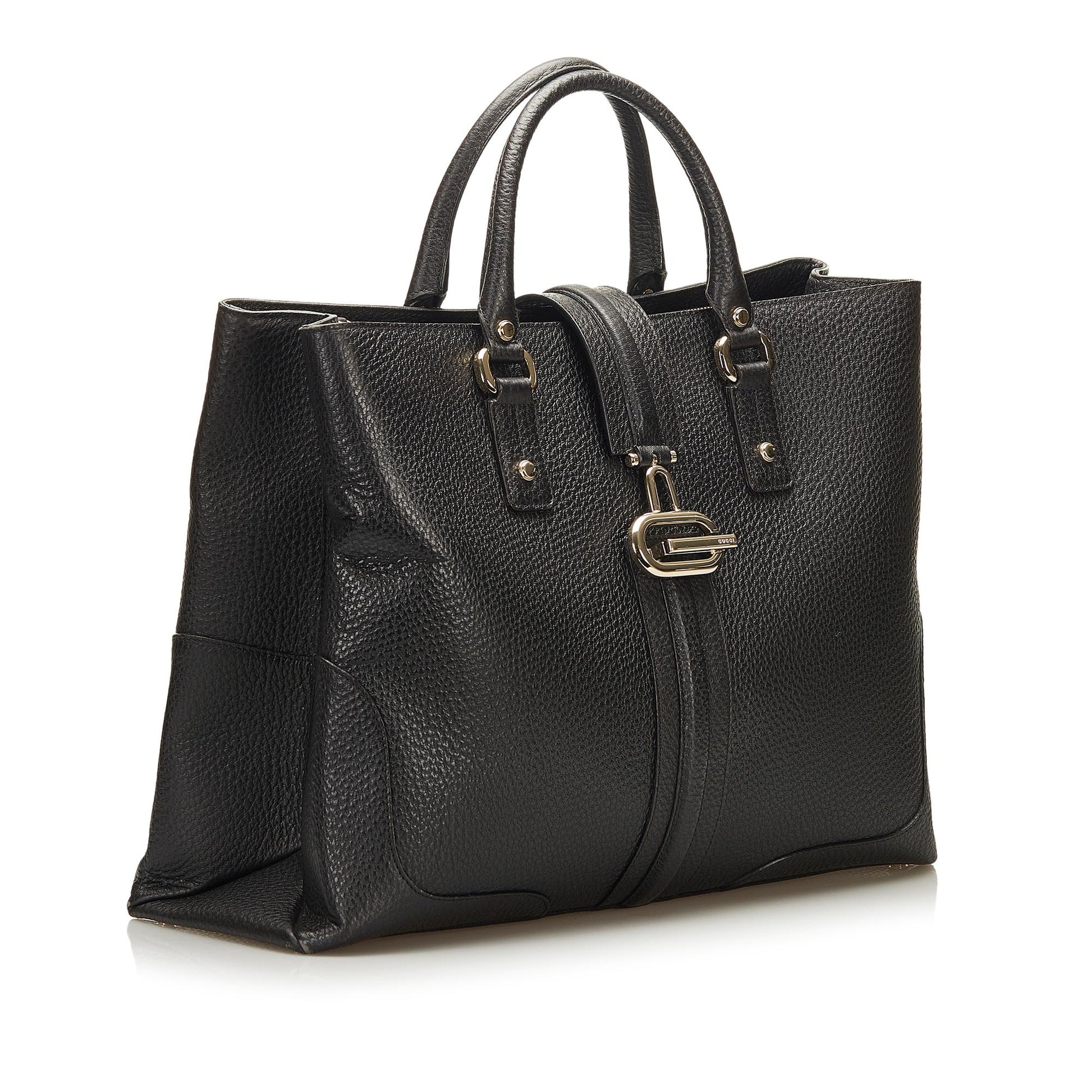 Gucci Junco SHG Calf Black Tote Bag