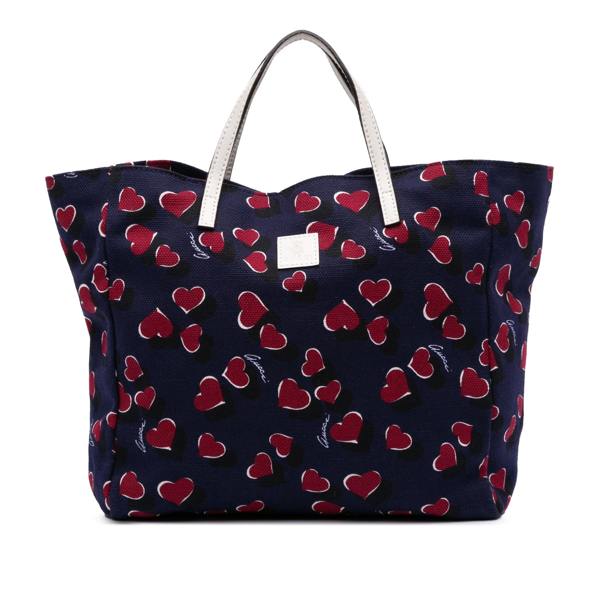 Gucci Kids Heartbeat Canvas Blue Tote Bag