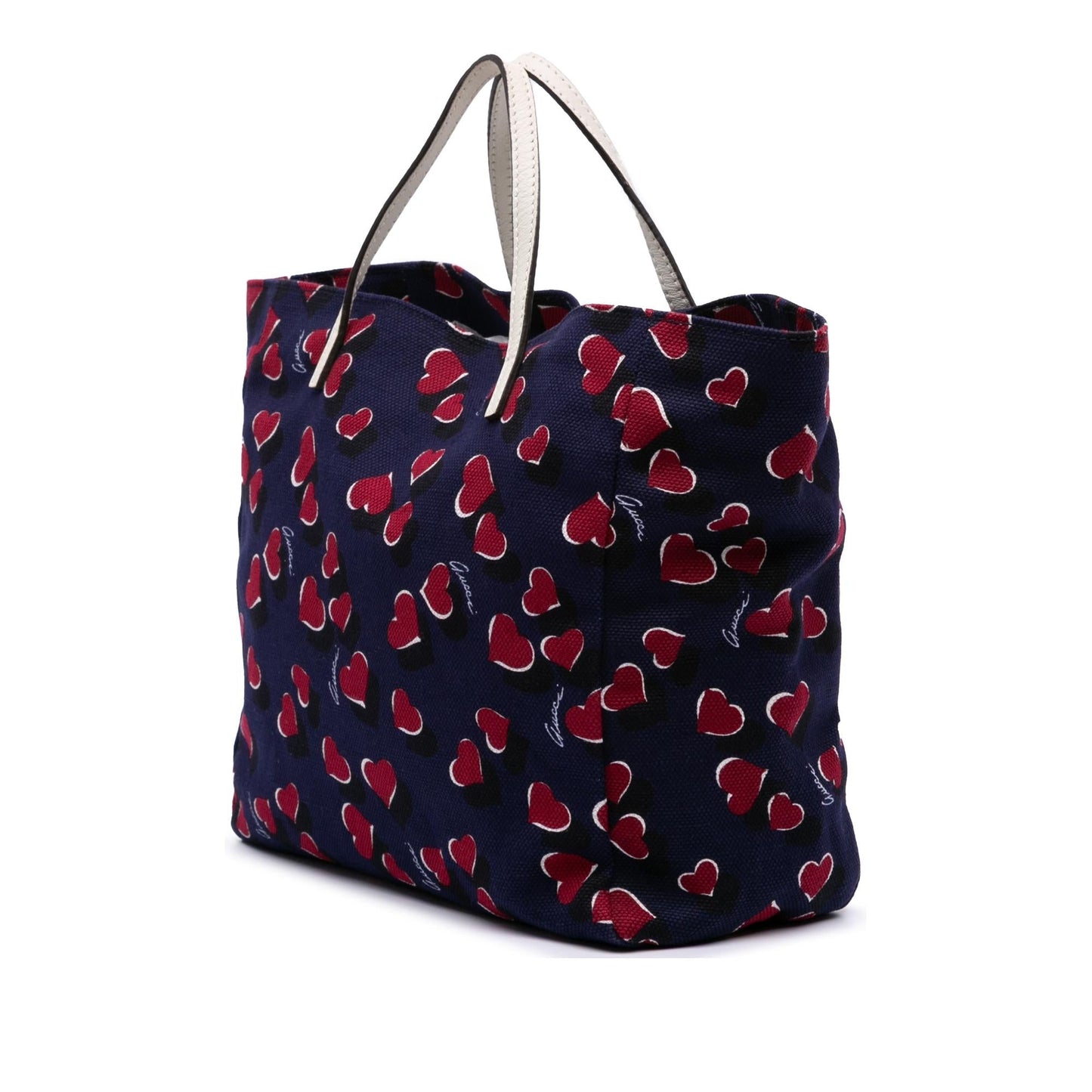 Gucci Kids Heartbeat Canvas Blue Tote Bag