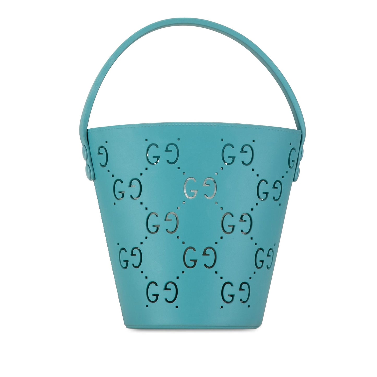Gucci Kids GG Rubber SHG-fUSCGL Canvas Blue Bucket Shoulder Bag