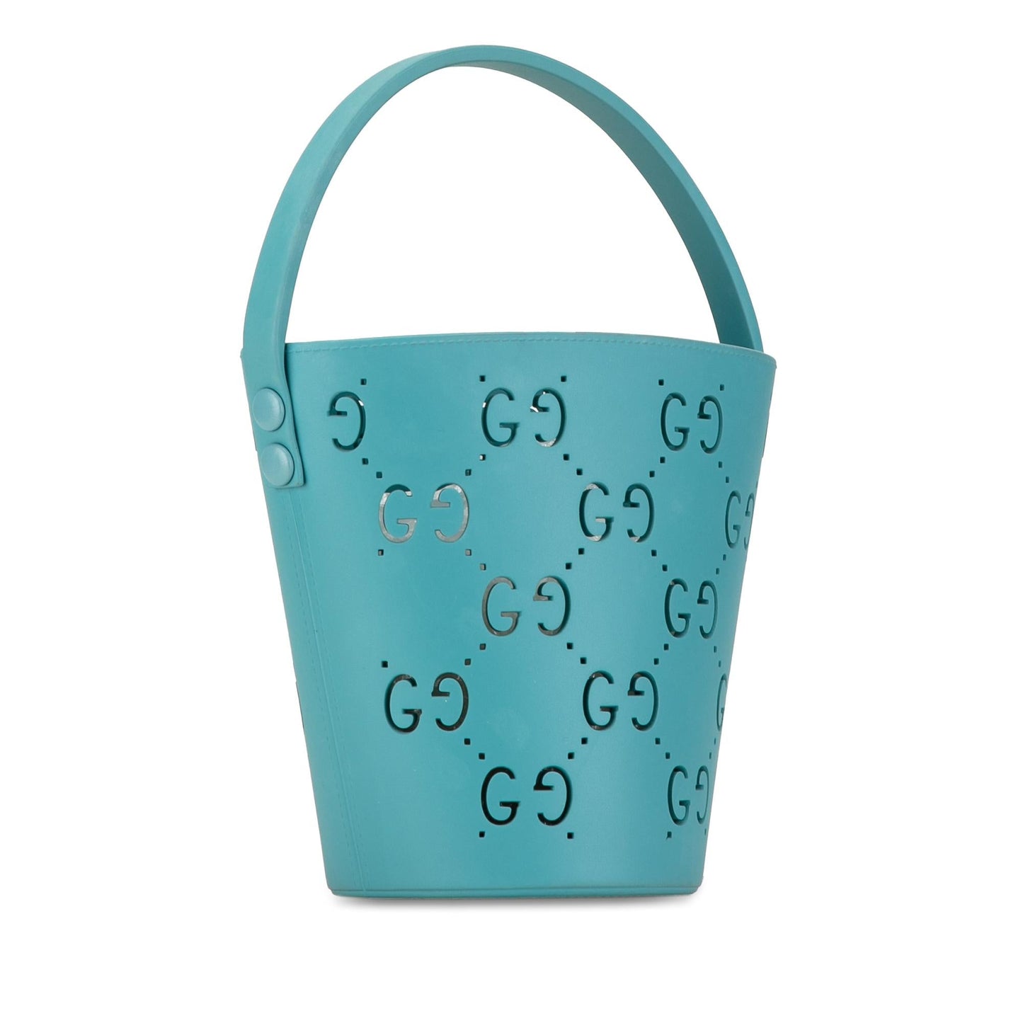 Gucci Kids GG Rubber SHG-fUSCGL Canvas Blue Bucket Shoulder Bag