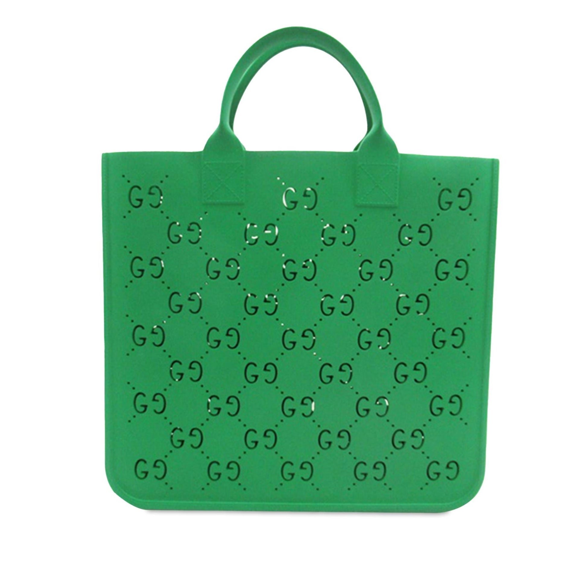 Gucci Kids' GG Rubber SHG-7nHedJ Green Tote Bag