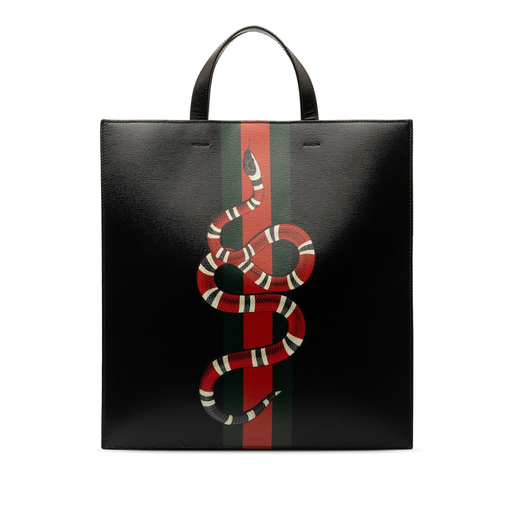 Gucci Kingsnake Web SHG-UklDUT Calf Black Tote Bag