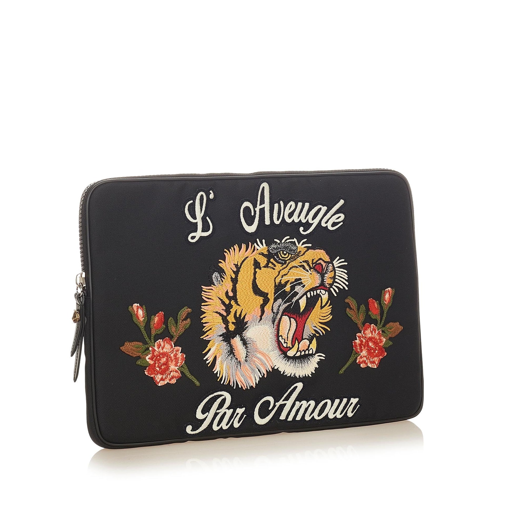 Gucci LAveugle Par Amour SHG Nylon Black Clutch Bag Bag Shg