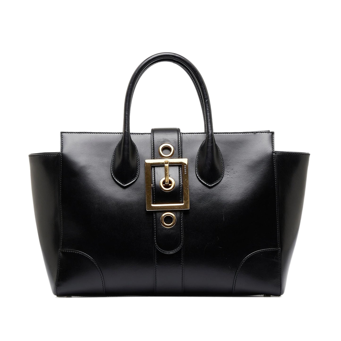 Gucci Lady Buckle SHG-5X4lld Calf Black Tote Bag