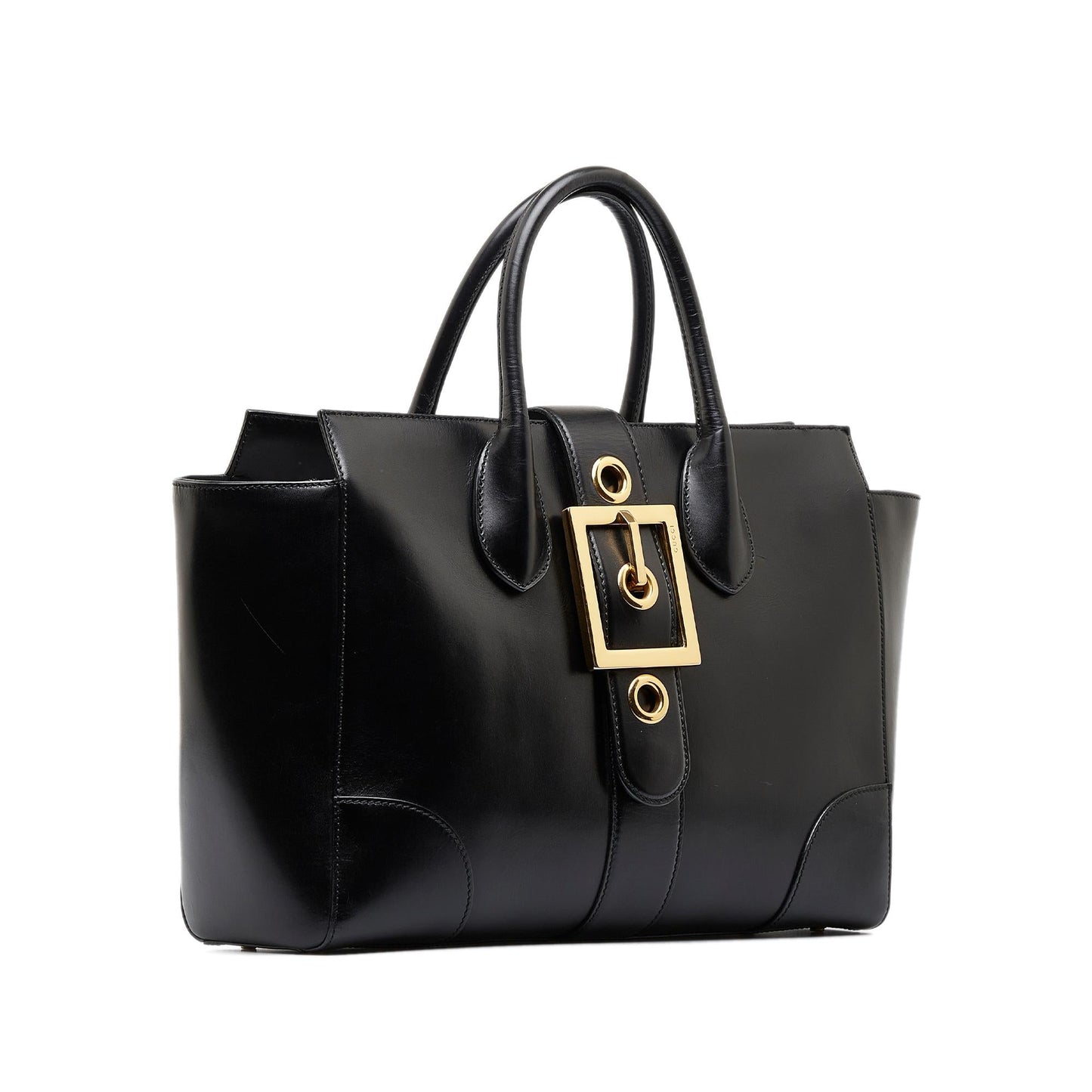 Gucci Lady Buckle SHG-5X4lld Calf Black Tote Bag