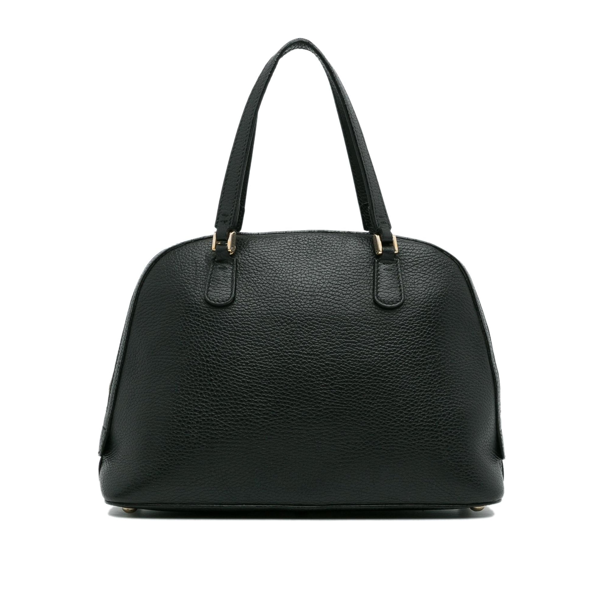 Gucci Lady Dollar Dome SHG-1kO9i4 Calf Black Satchel Bag