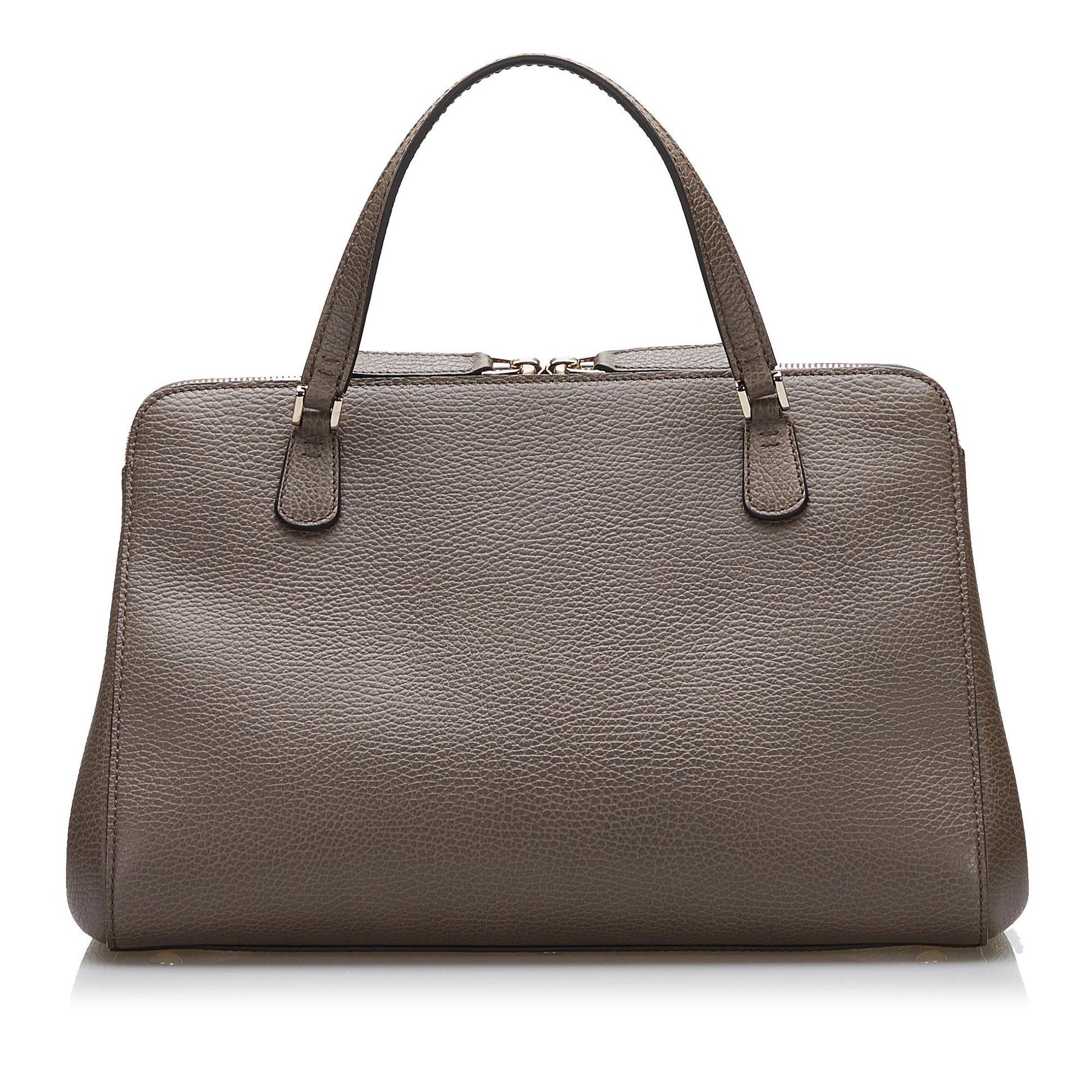 Gucci Lady Dollar SHG Calf Brown Satchel Bag