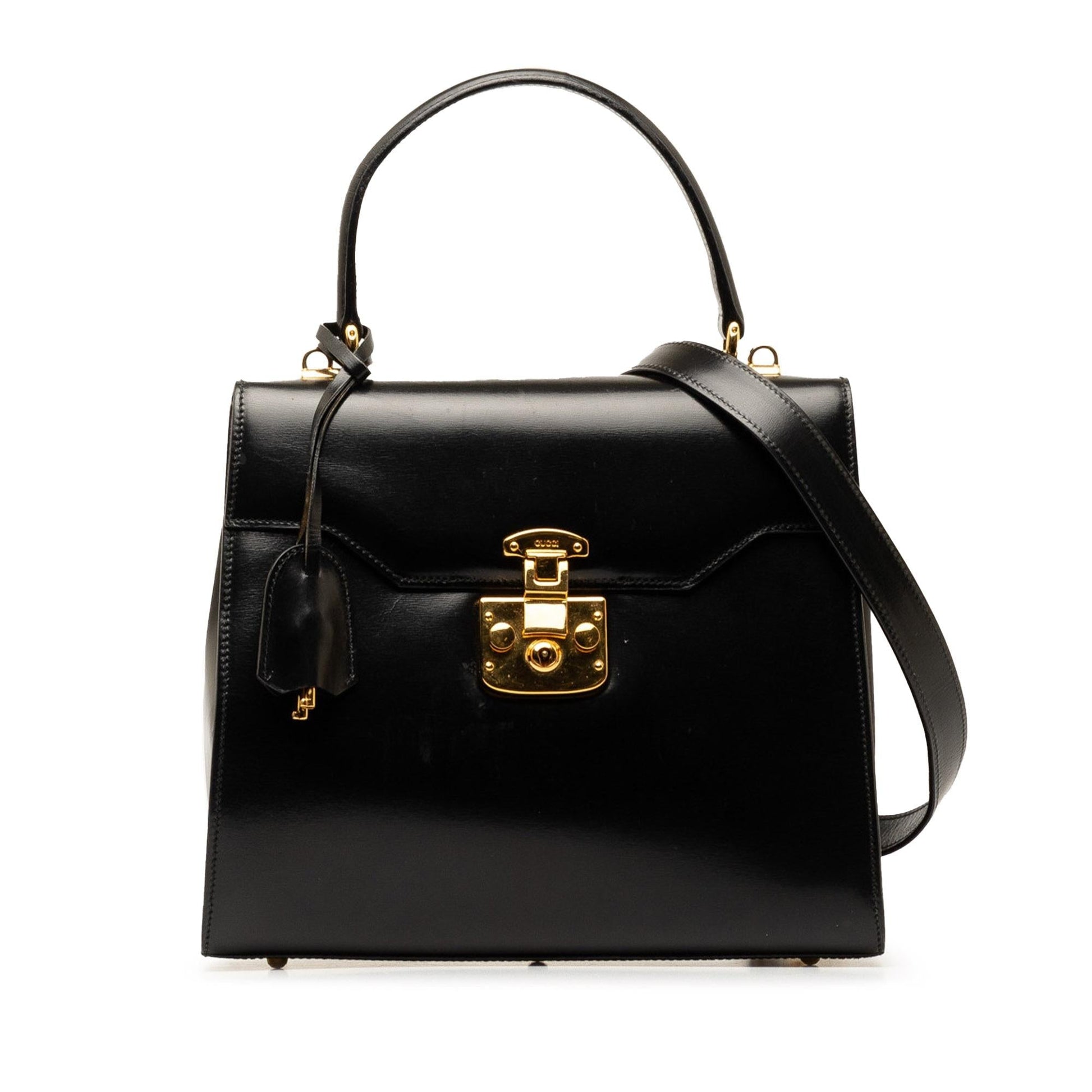 Gucci Lady Lock SHG-2juOMX Calf Black Satchel Bag