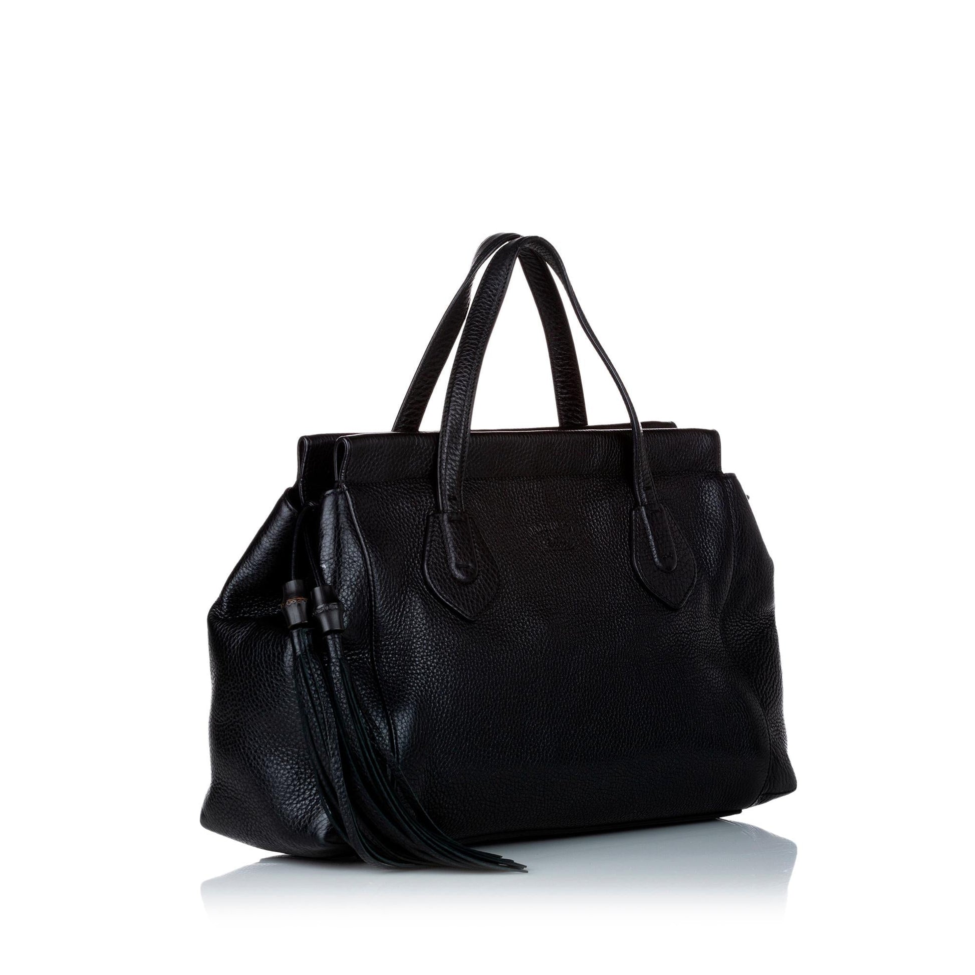 Gucci Lady Tassel SHG Calf Black Tote Bag