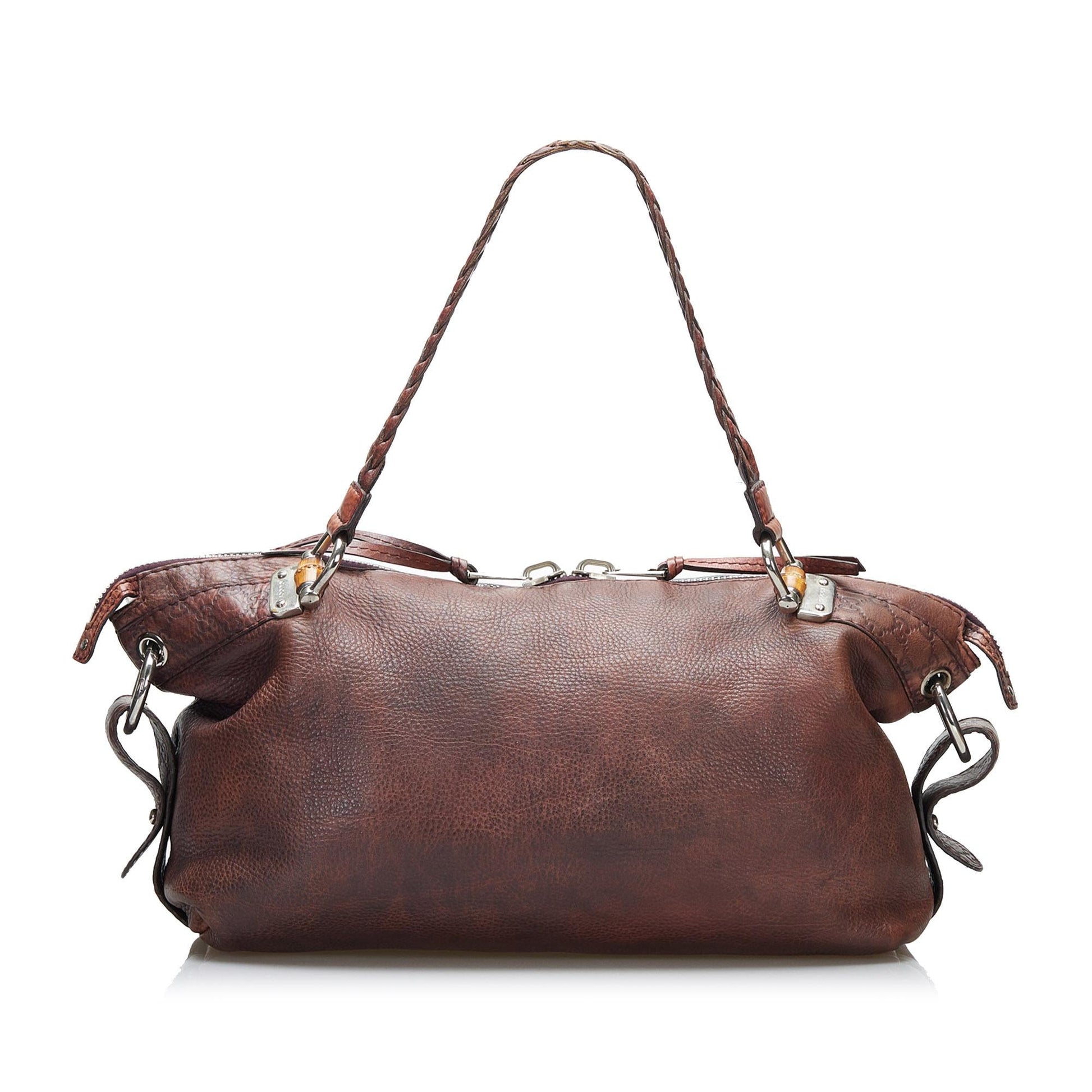 Gucci Bamboo Bar SHG-hGIwnc Calf Brown Large Tote Bag