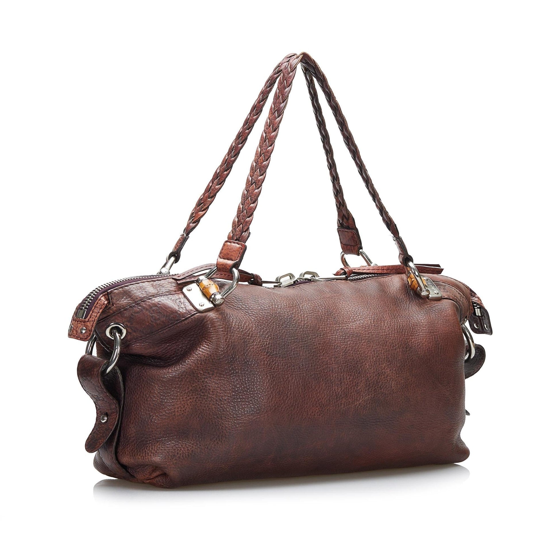 Gucci Bamboo Bar SHG-hGIwnc Calf Brown Large Tote Bag