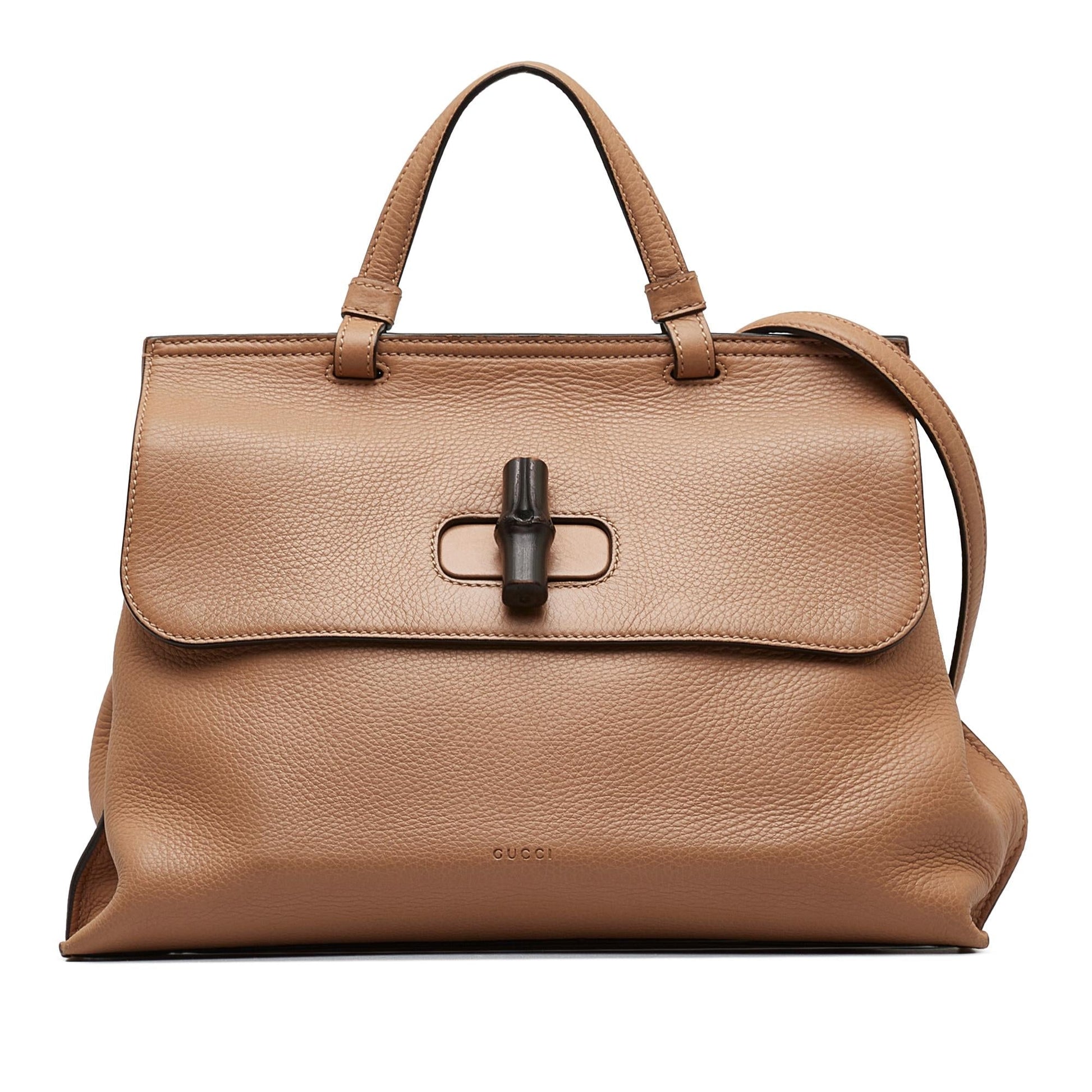 Gucci Bamboo Daily SHG-Epasge Calf Brown Large Satchel Bag