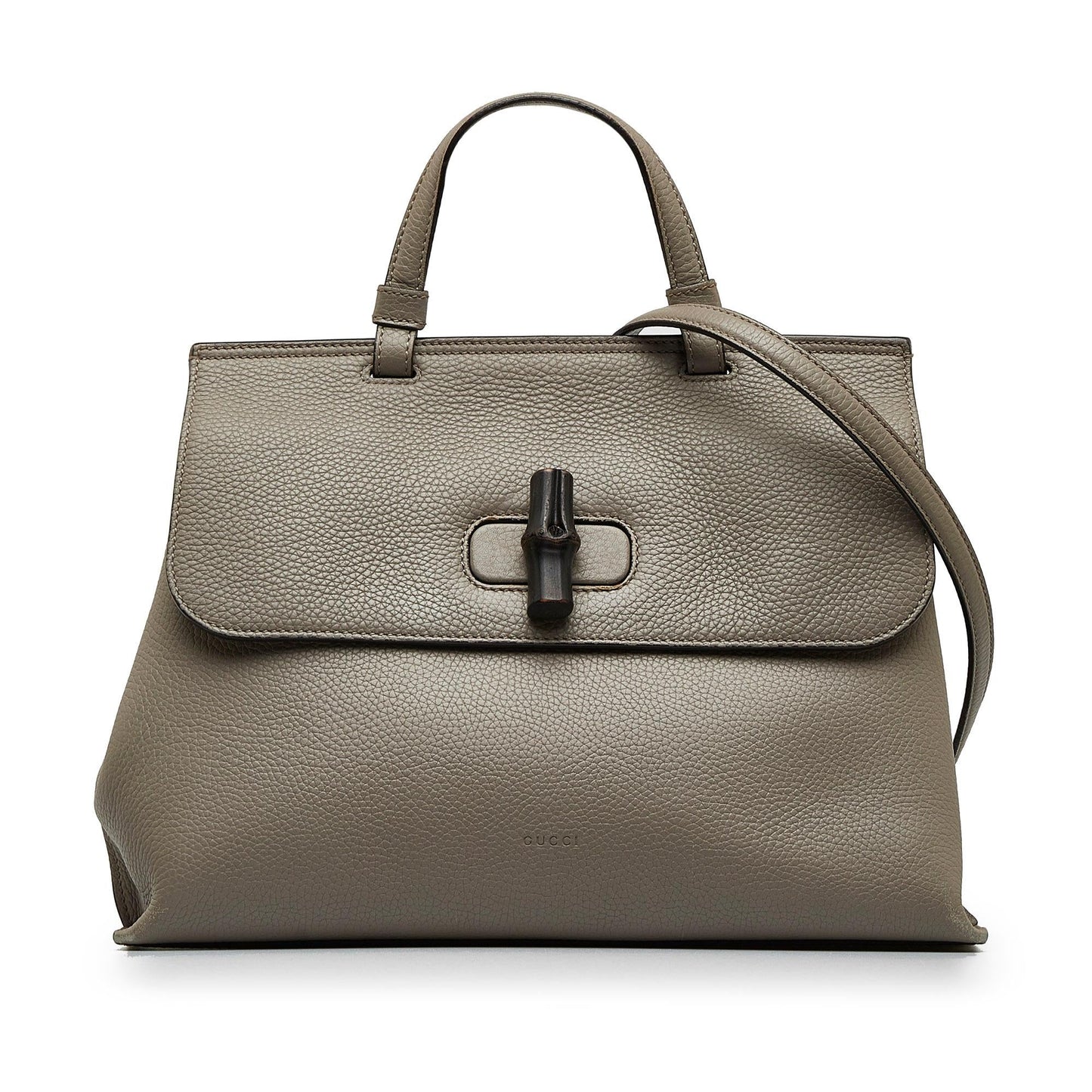 Gucci Bamboo Daily SHG-qyLpsX Calf Grey Large Satchel Bag
