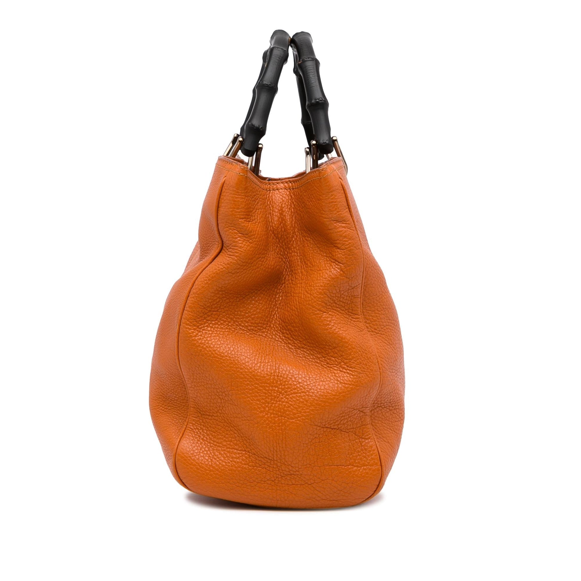 Gucci Bamboo Shopper SHG-tQylBz Calf Orange Large Satchel Bag
