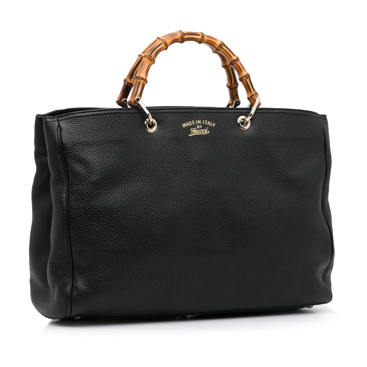 Gucci Bamboo Shopper SHG-36zcVt Calf Black Large Satchel Bag