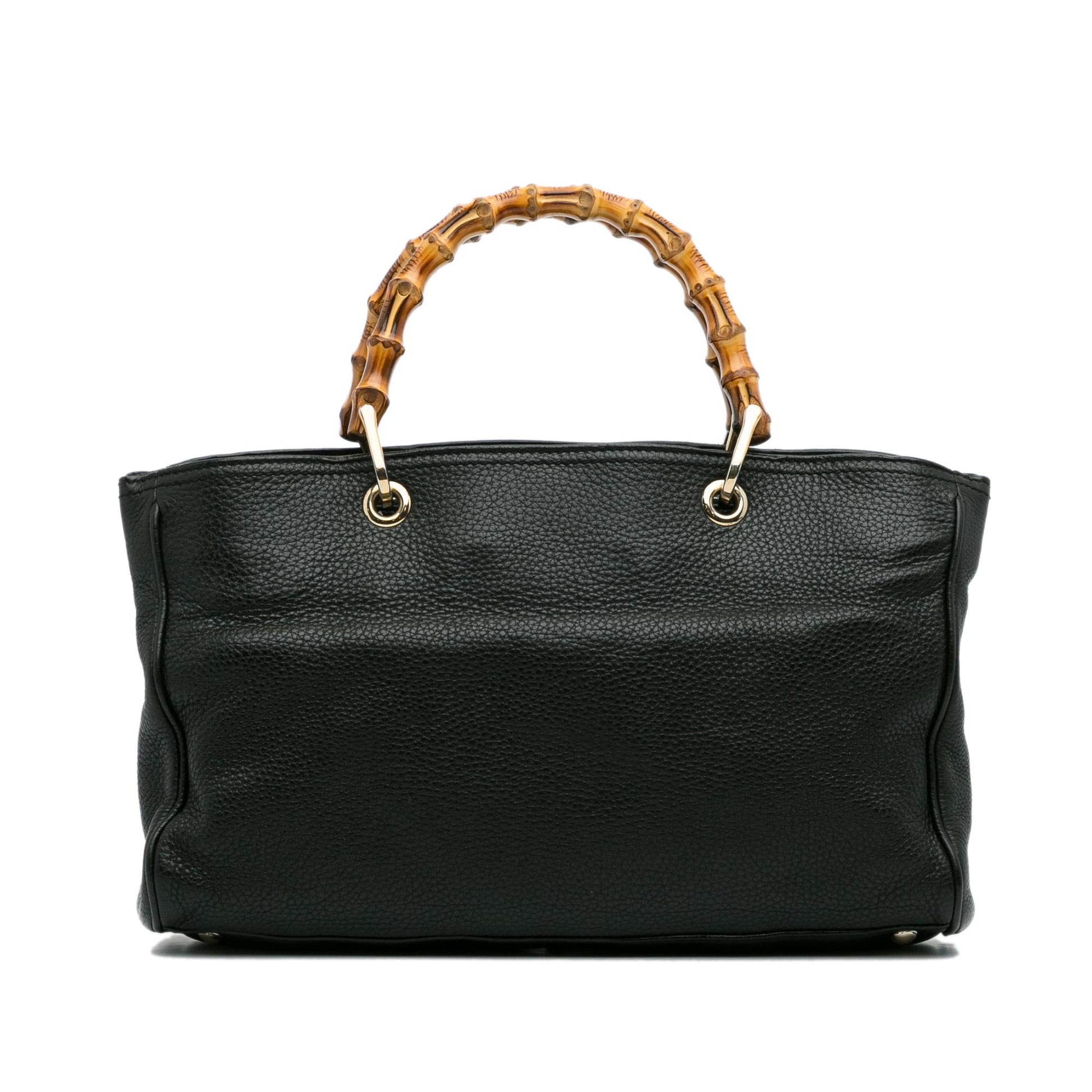 Gucci Bamboo Shopper SHG-VQA0mh Calf Black Large Satchel Bag