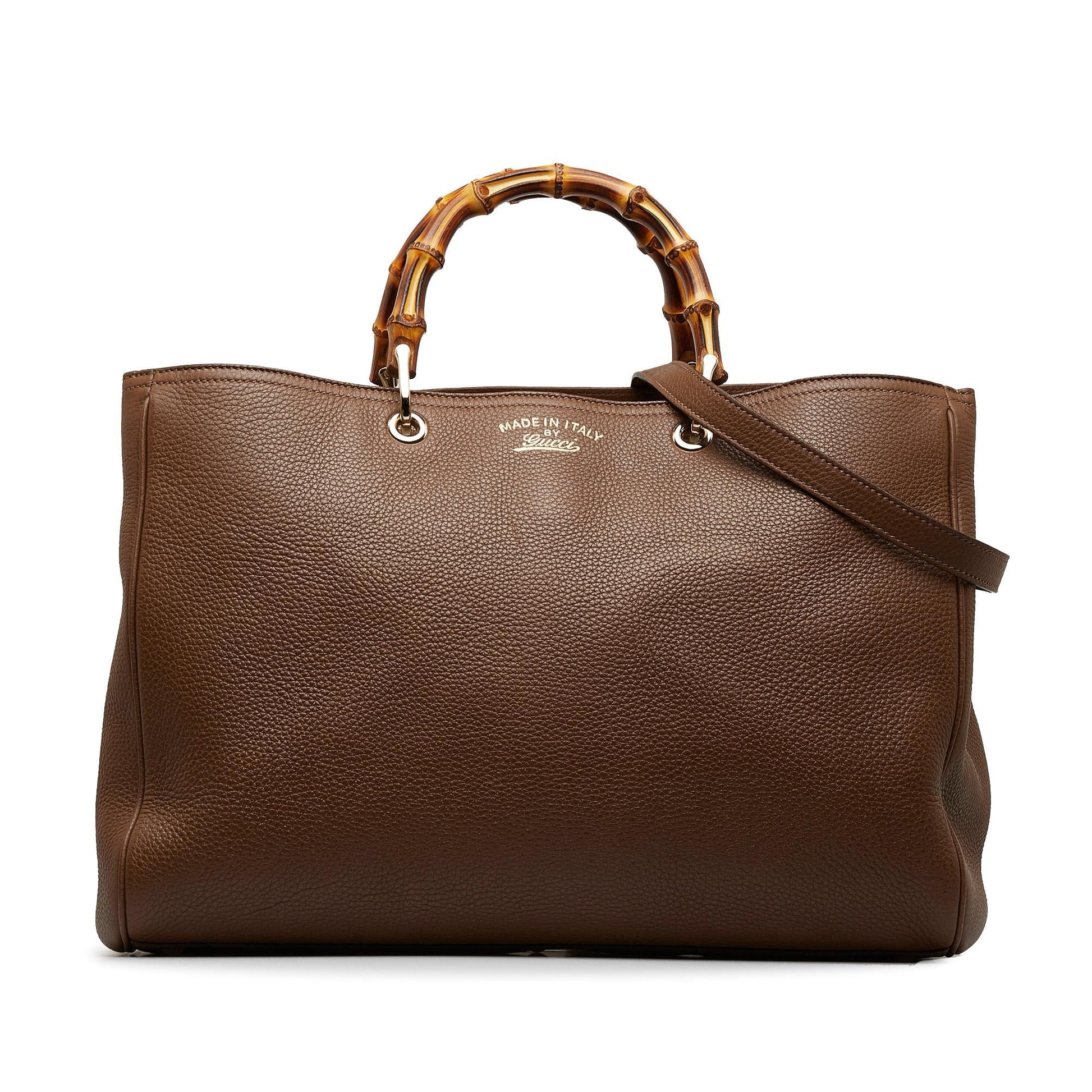 Gucci Bamboo Shopper SHG-iKMVJP Calf Brown Large Satchel Bag