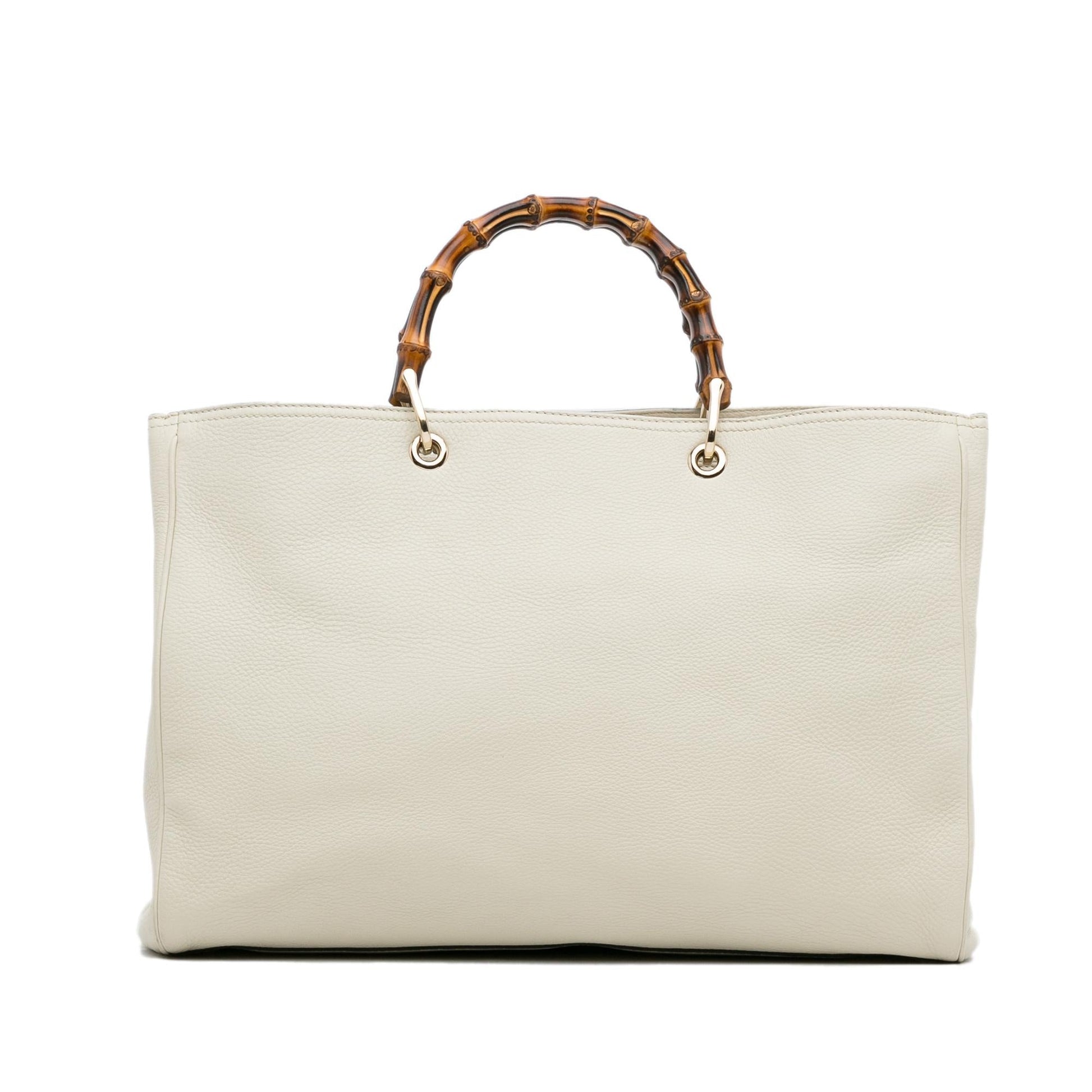 Gucci Bamboo Shopper SHG-xsngj8 Calf White Large Satchel Bag