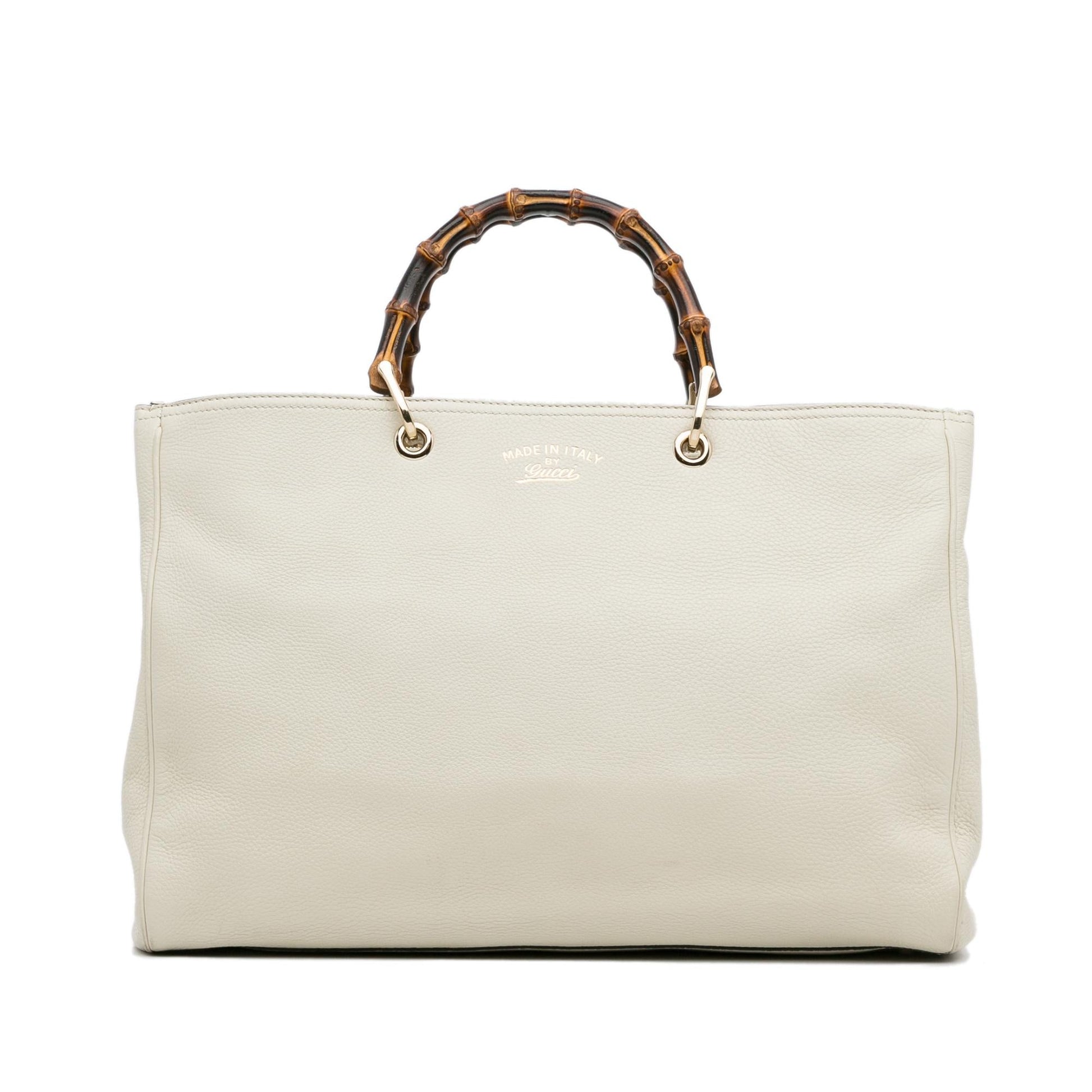 Gucci Bamboo Shopper SHG-xsngj8 Calf White Large Satchel Bag